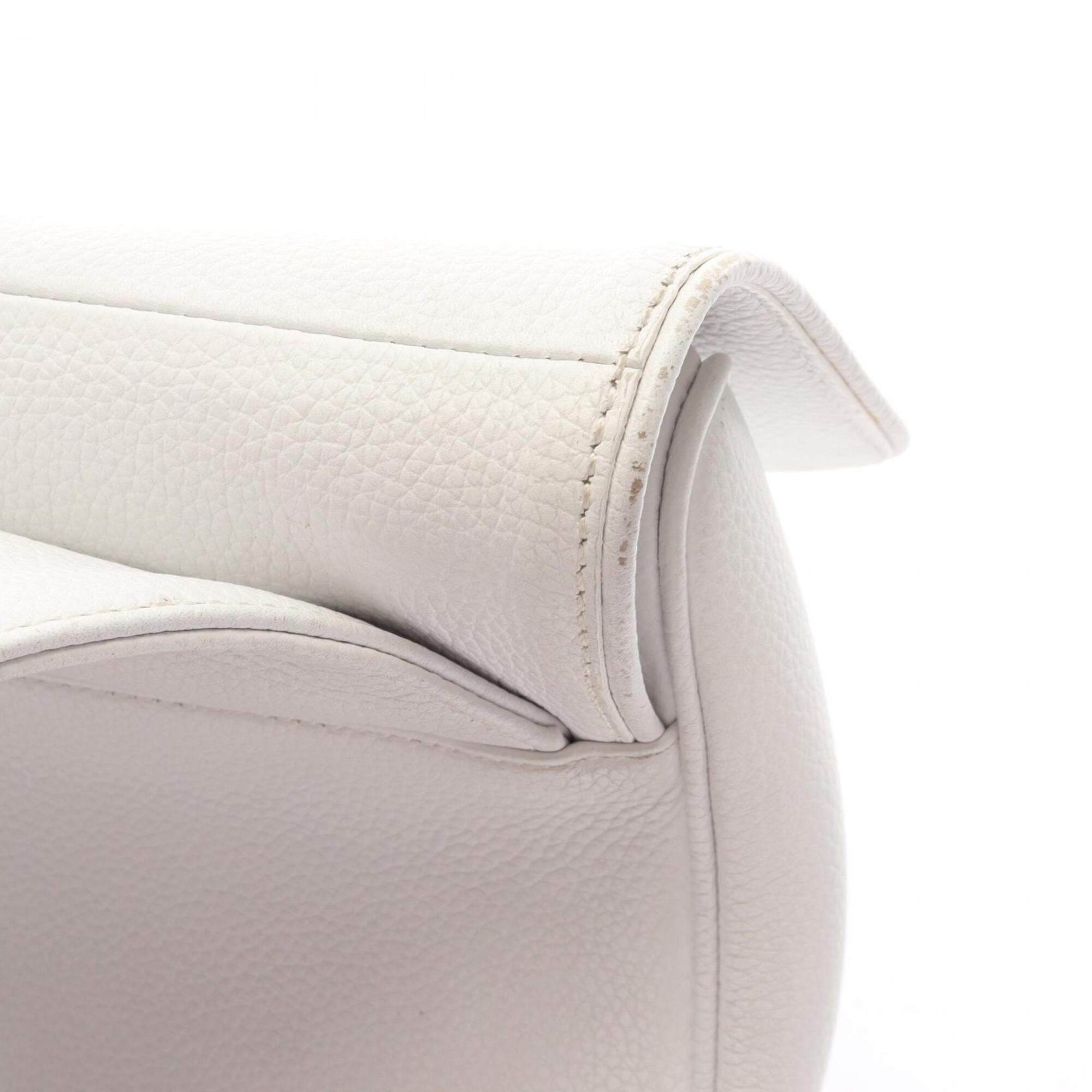 Christian Dior White Leather Fanny Pack Handbag Saddle Bag (Pre-Owned)
