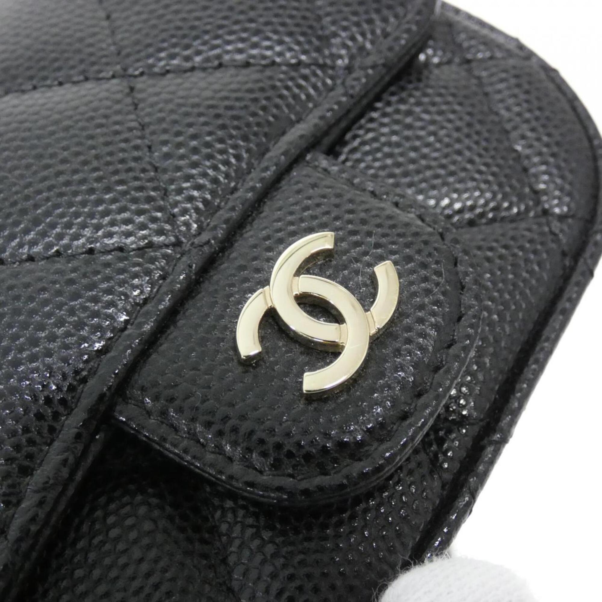 Chanel Black Grained Calfskin Handbag Shoulder Bag (Pre-Owned)