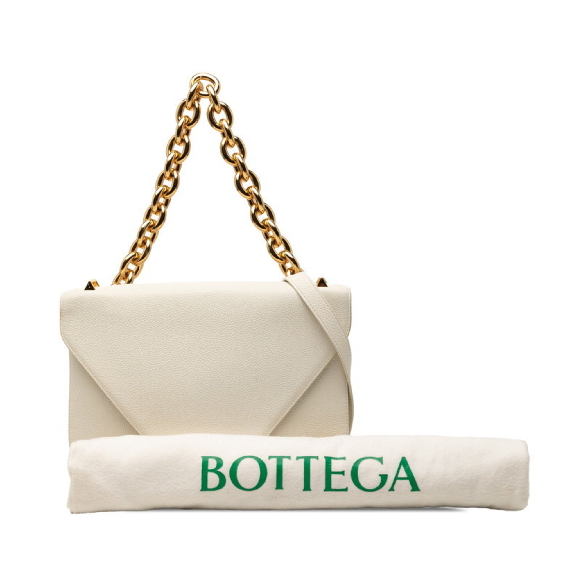 Bottega Veneta White Leather Handbag Shoulder Bag (Pre-Owned)