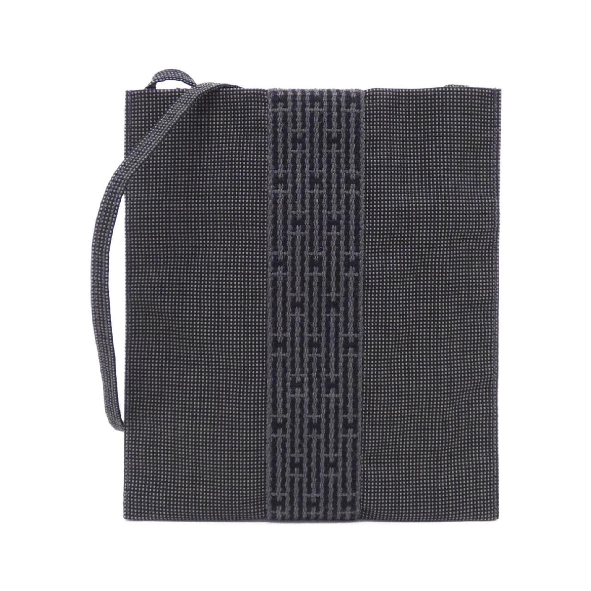 Hermes Black Canvas Pochette Shoulder Bag (Pre-Owned)