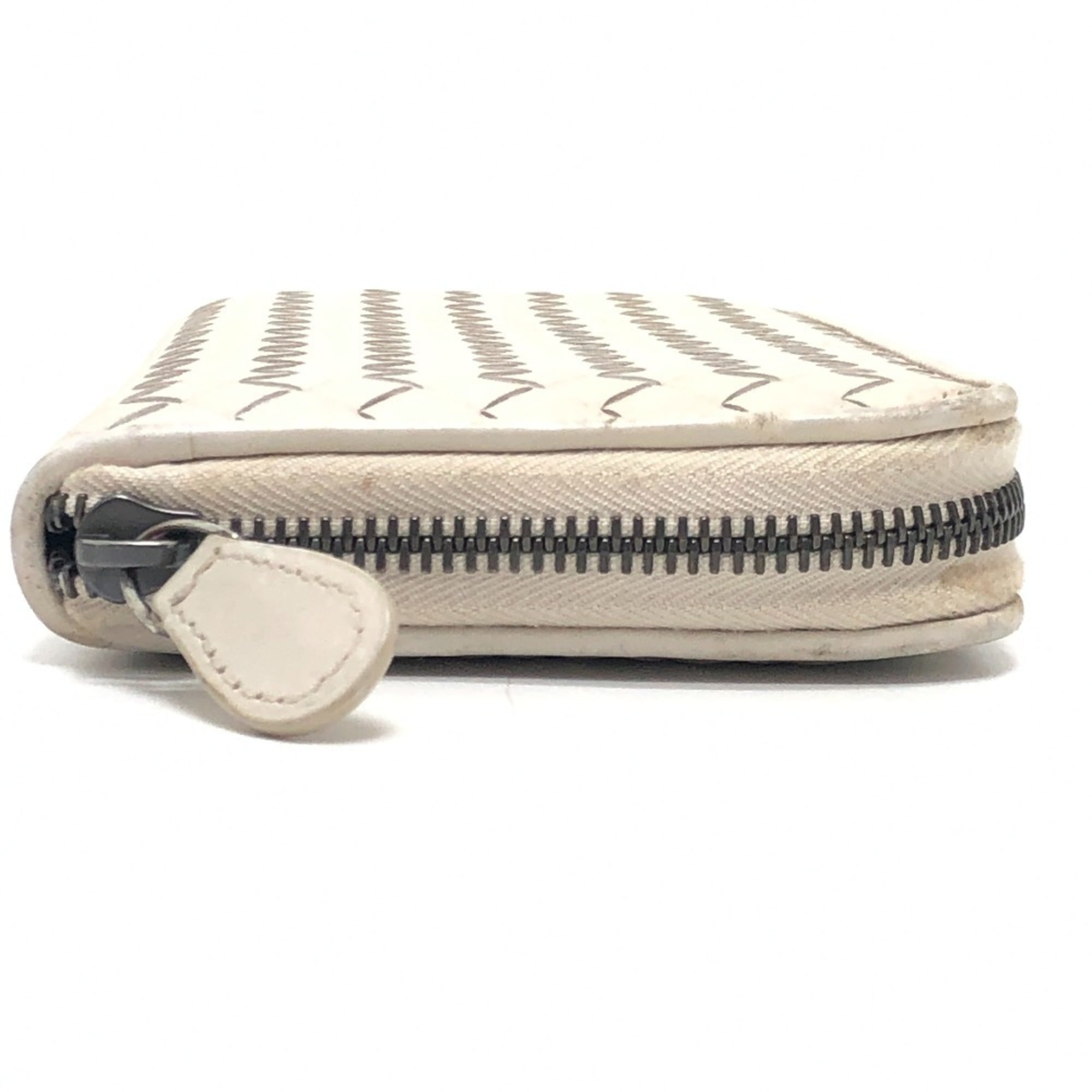 Bottega Veneta White Intrecciato Long Wallet (Bi-Fold) (Pre-Owned)
