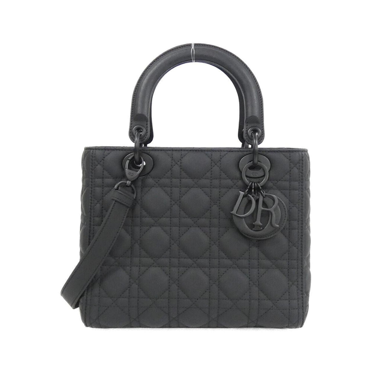Christian Dior Lady Dior Black Leather Handbag (Pre-Owned)
