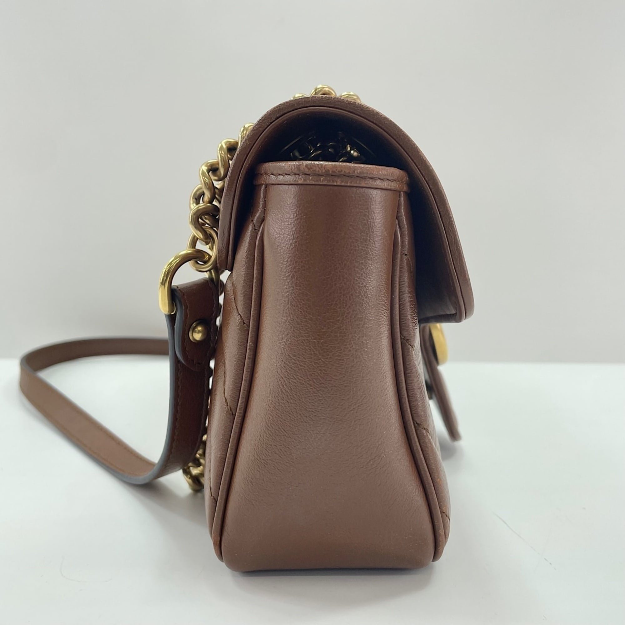 Gucci Gg Marmont Brown Shoulder Bag (Pre-Owned)