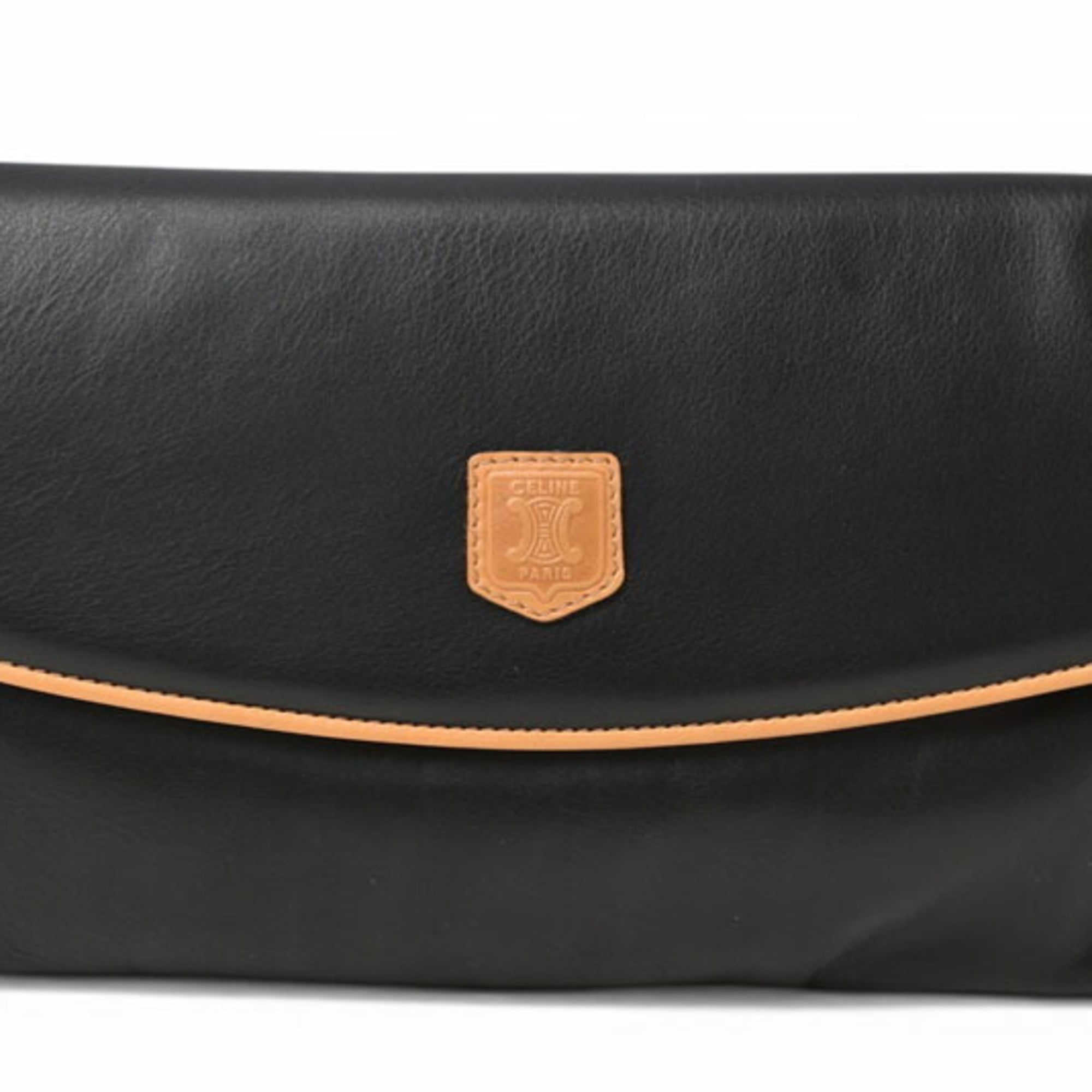 Celine Black Leather Clutch Bag Pouch (Pre-Owned)