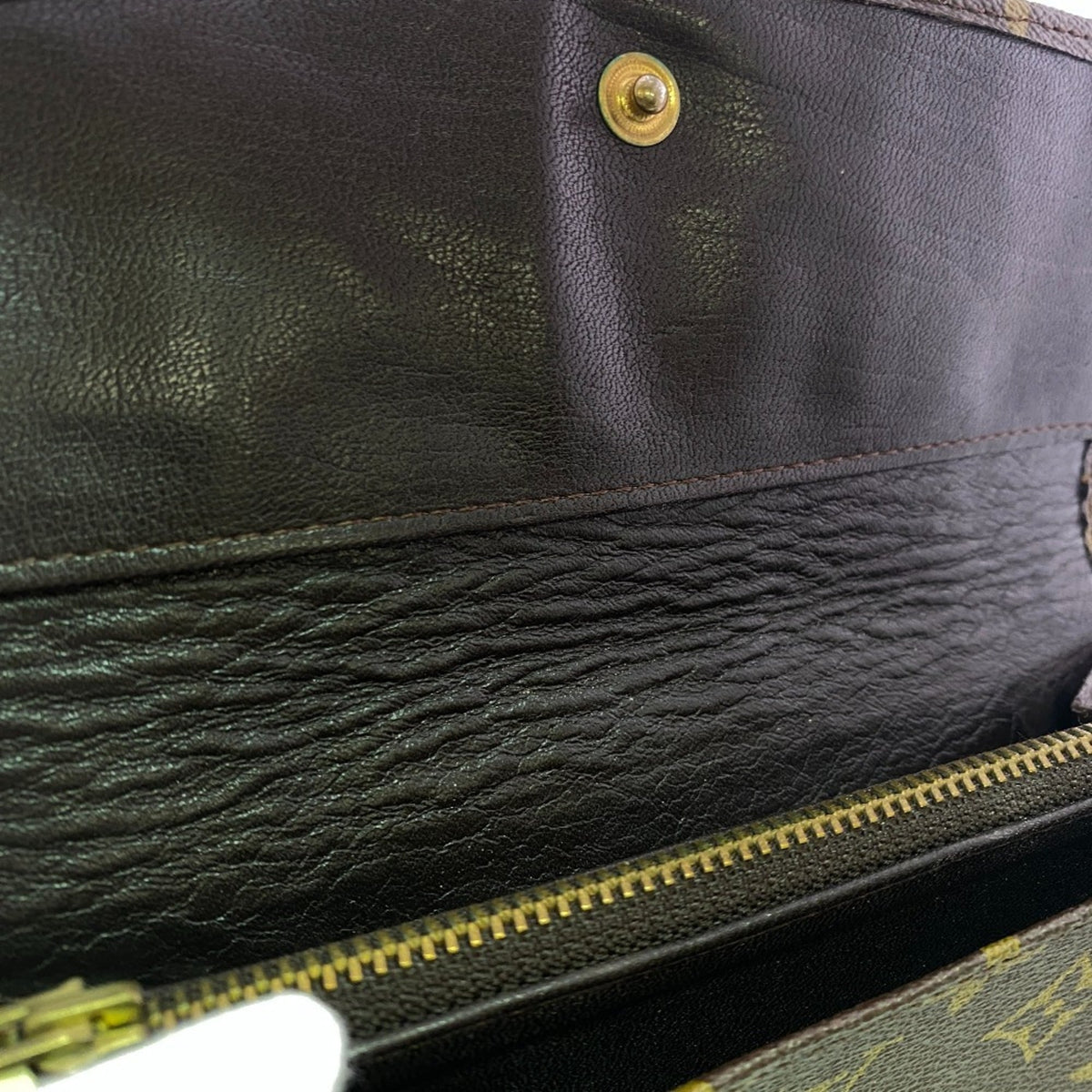 Louis Vuitton Brown Leather Long Wallet (Bi-Fold) (Pre-Owned)