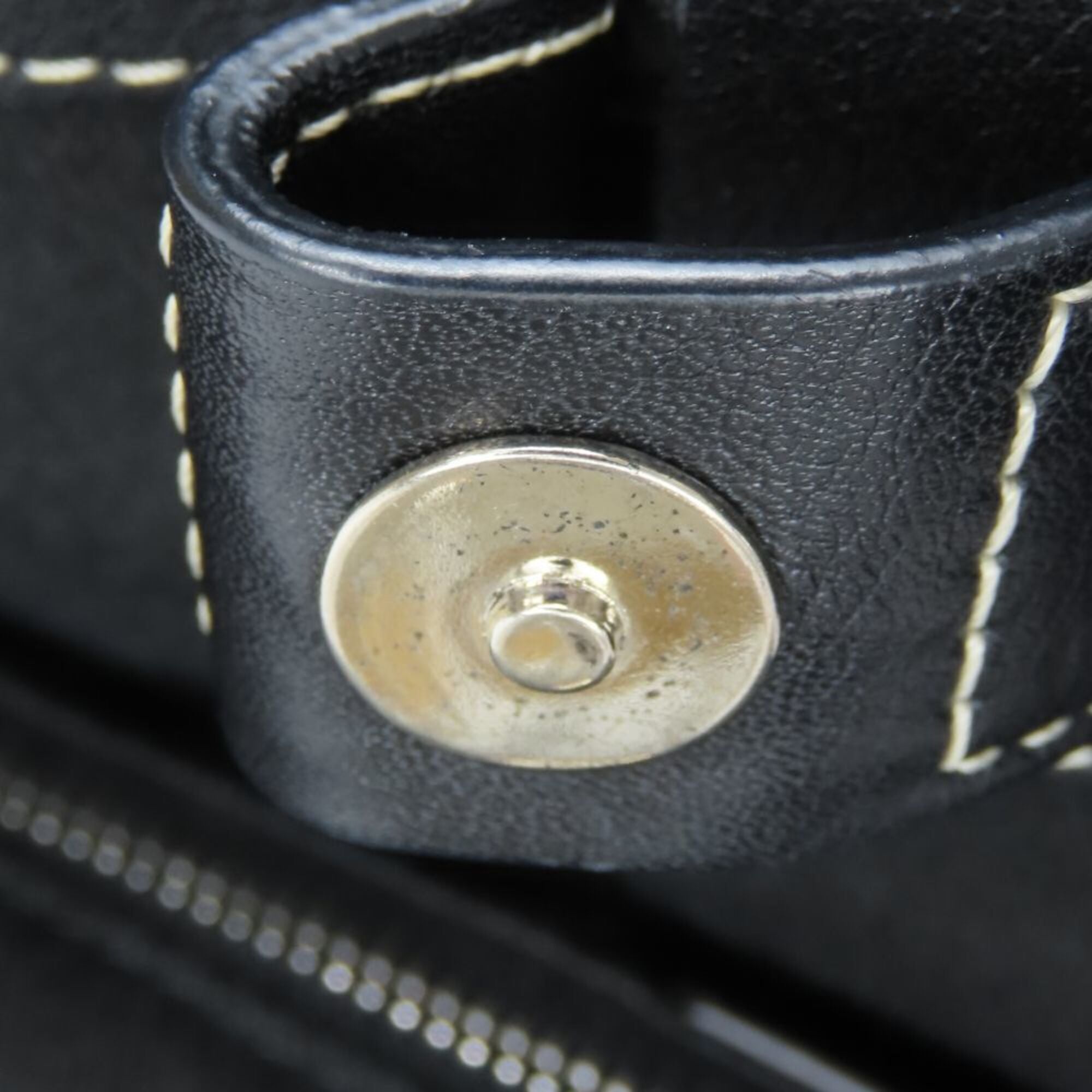 Celine Macadam Black Gray Canvas Leather Tote Bag (Pre-Owned)