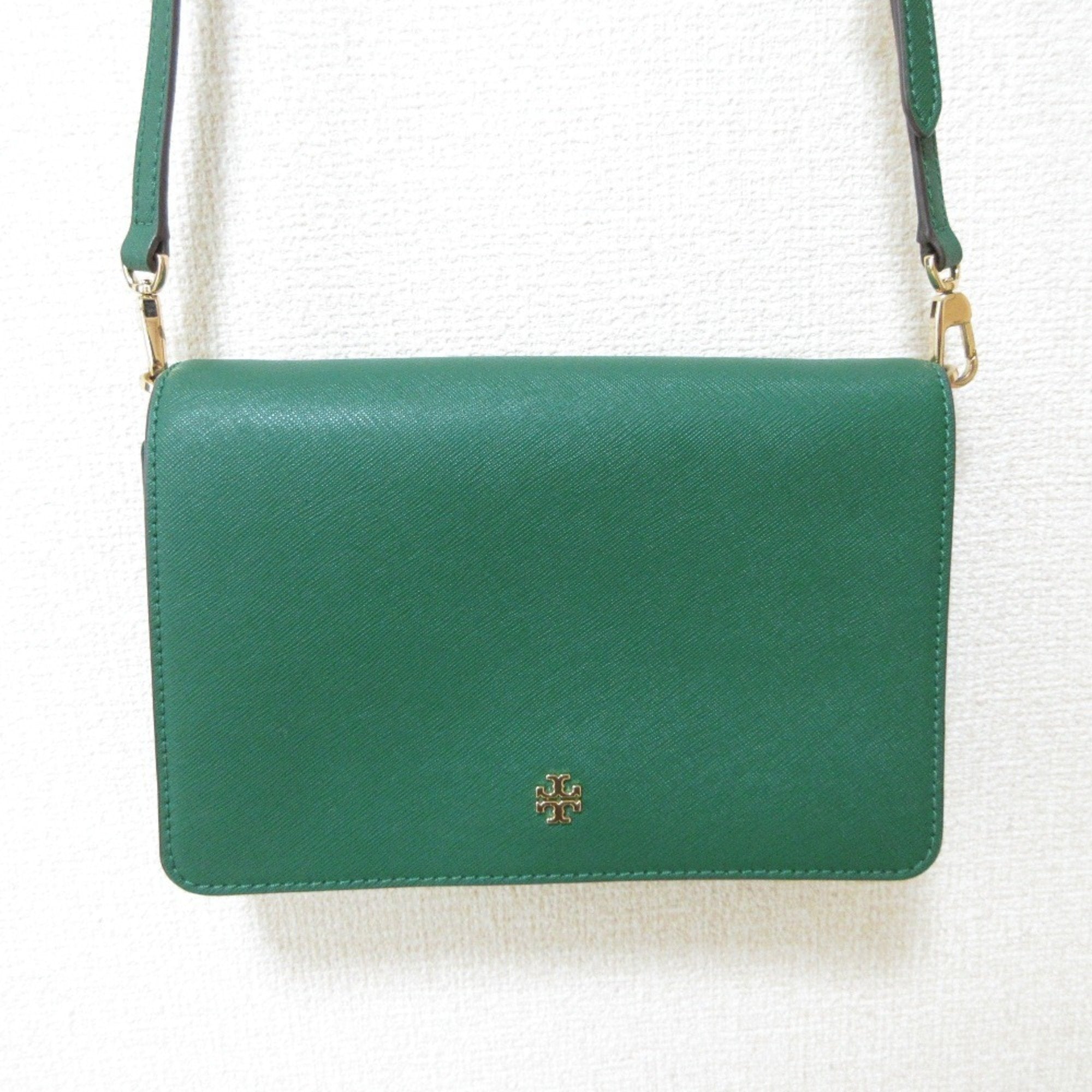 Tory Burch Green Pochette Shoulder Bag (Pre-Owned)