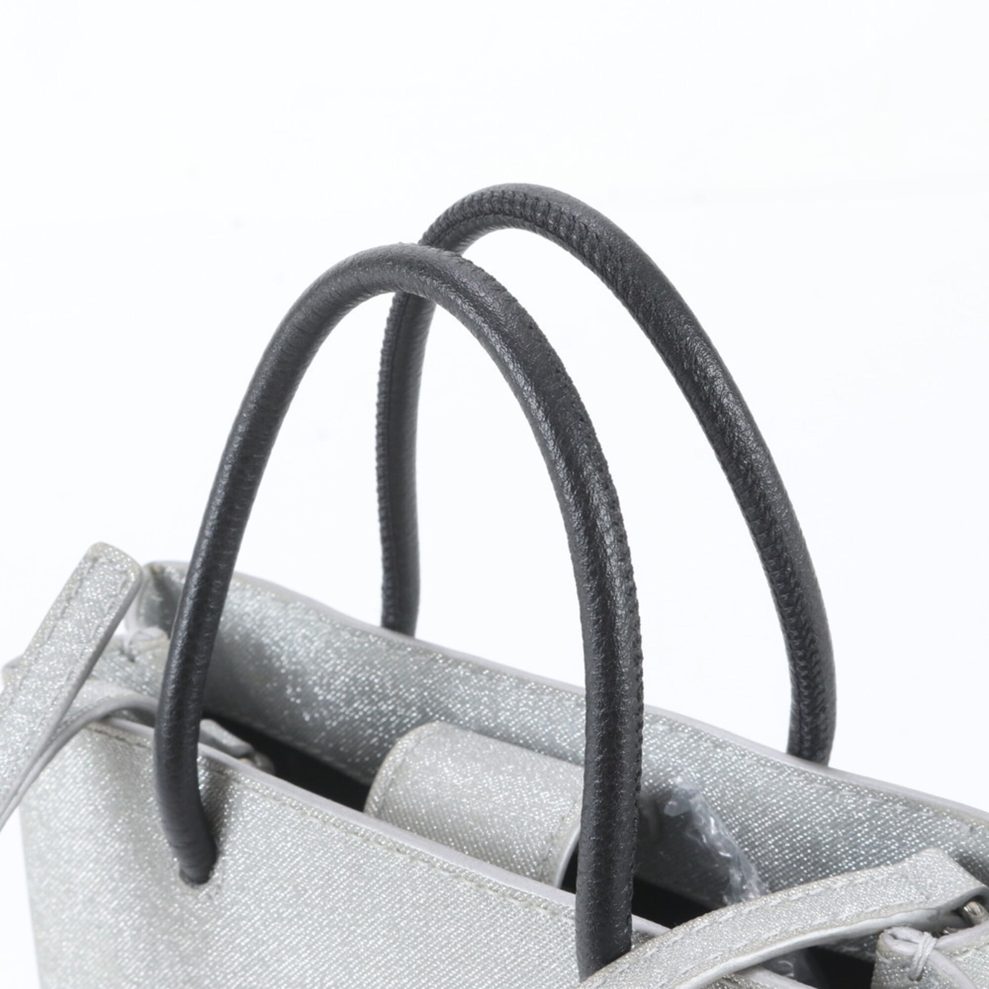 Balenciaga Black Silver Handbag Shoulder Bag (Pre-Owned)