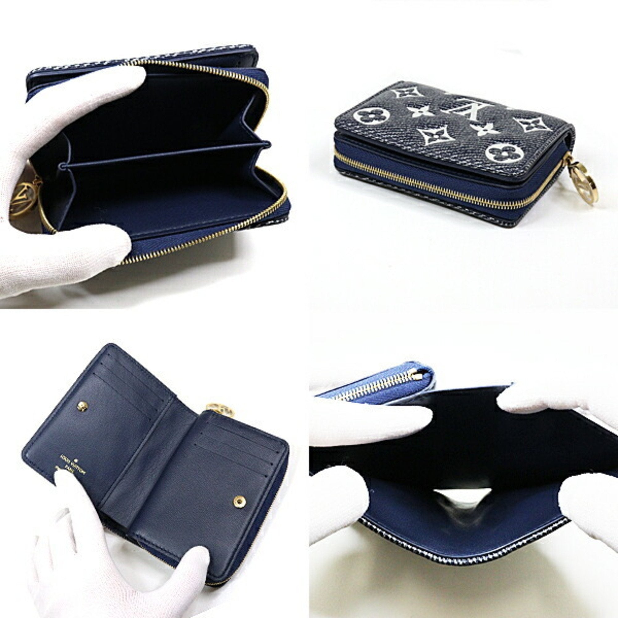 Louis Vuitton Navy Leather Wallet (Bi-Fold) (Pre-Owned)