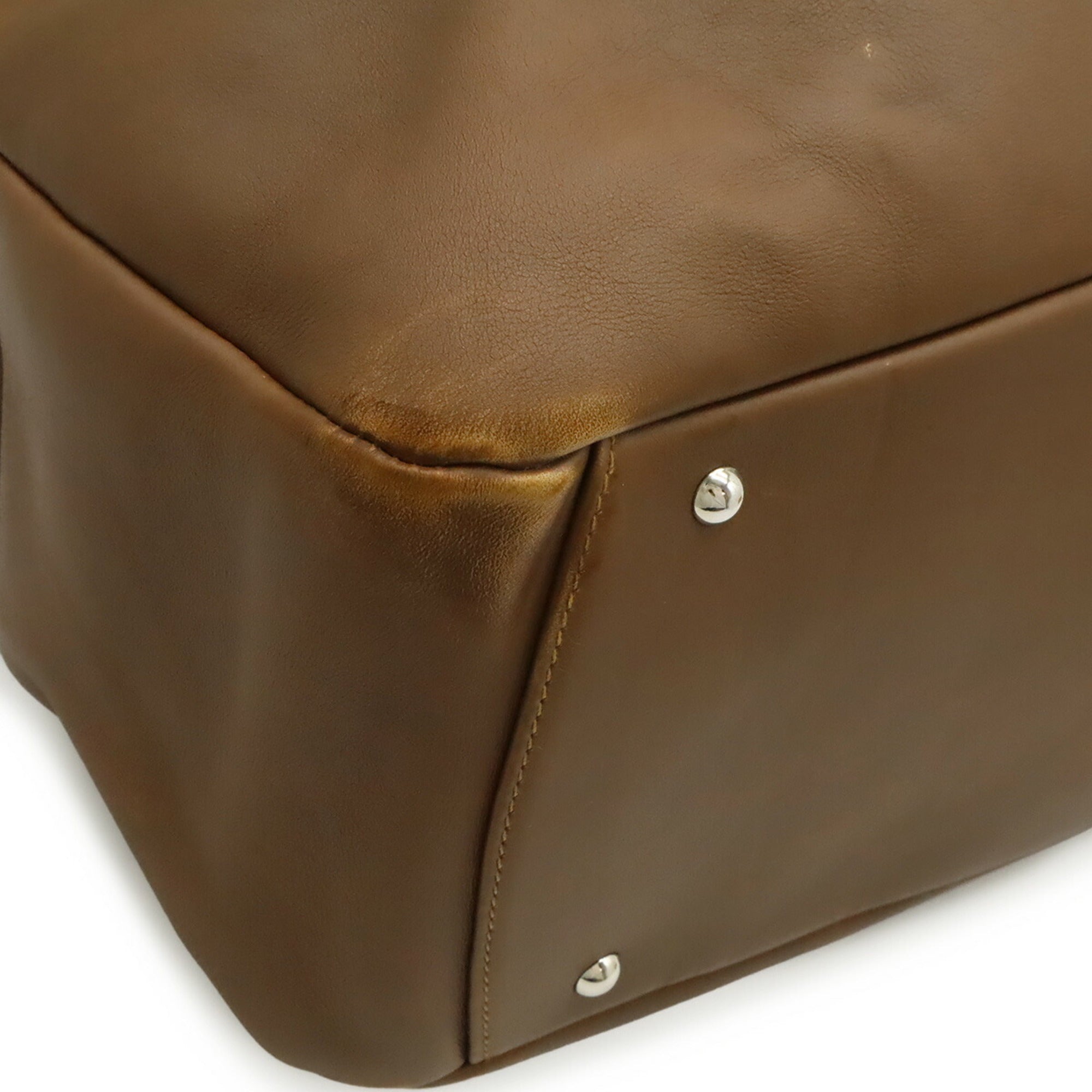 Salvatore Ferragamo Brown Leather Handbag Tote Bag (Pre-Owned)