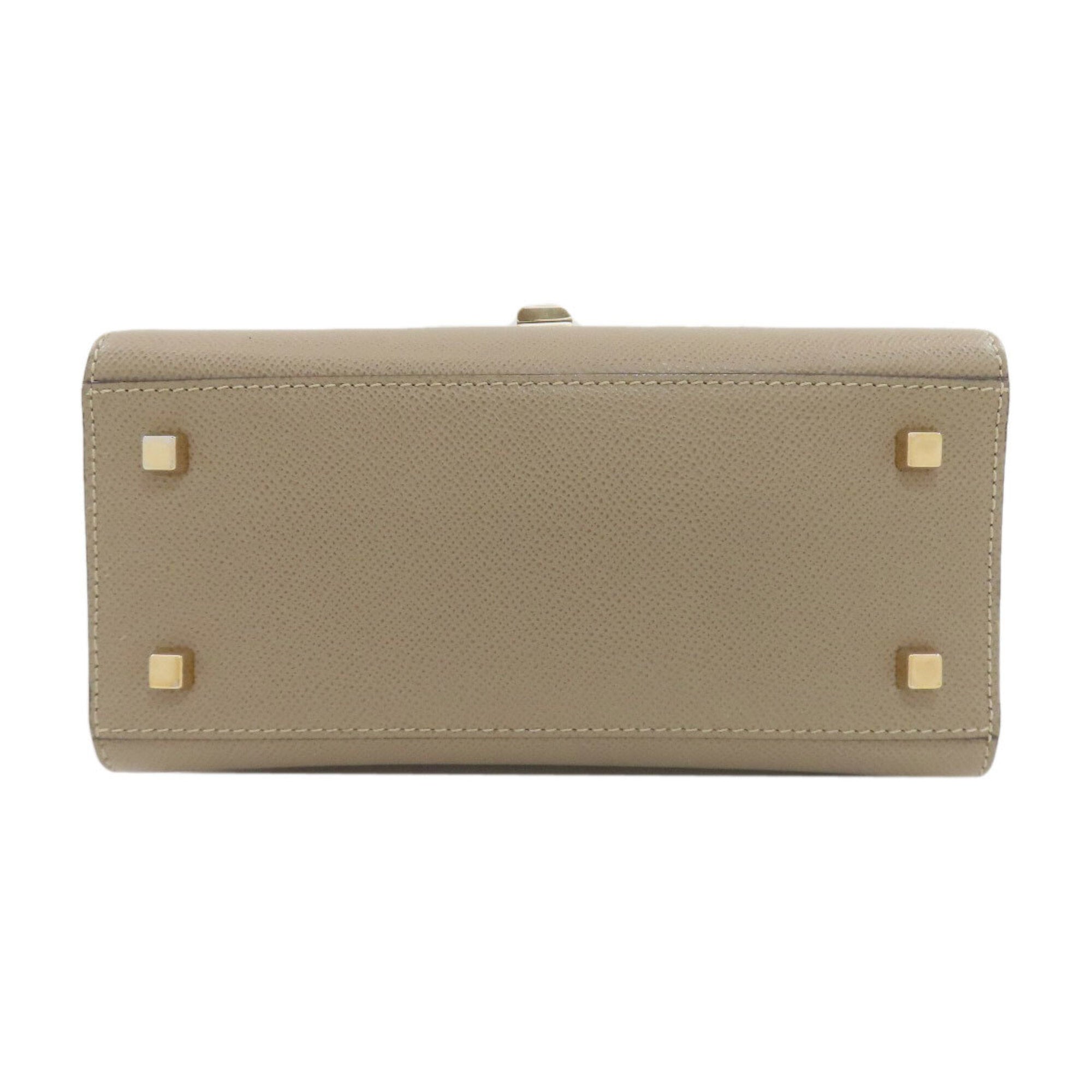 Valextra Grayish Leather Handbag (Pre-Owned)