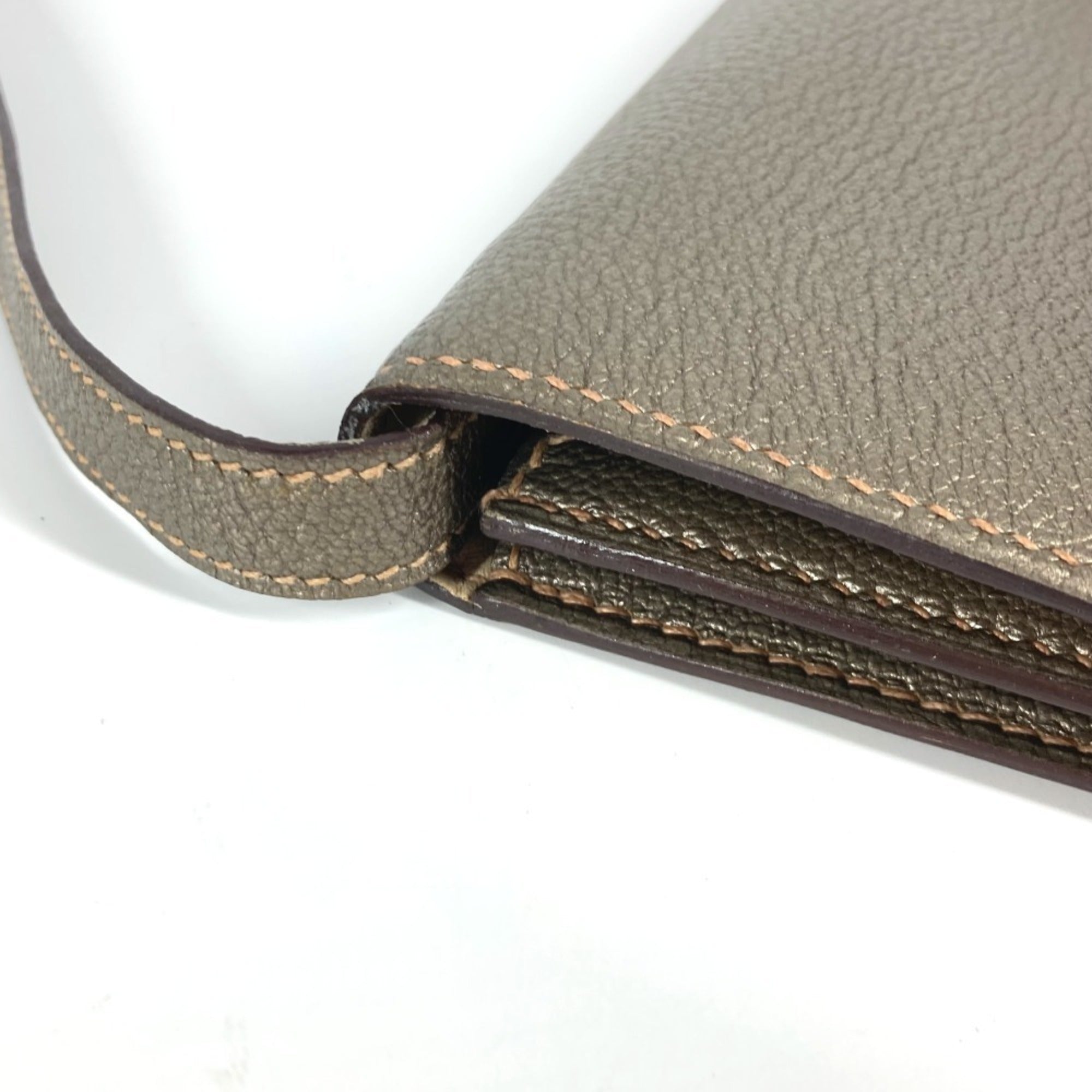 Hermes Gold Chevre Leather Handbag Pouch Shoulder Bag (Pre-Owned)