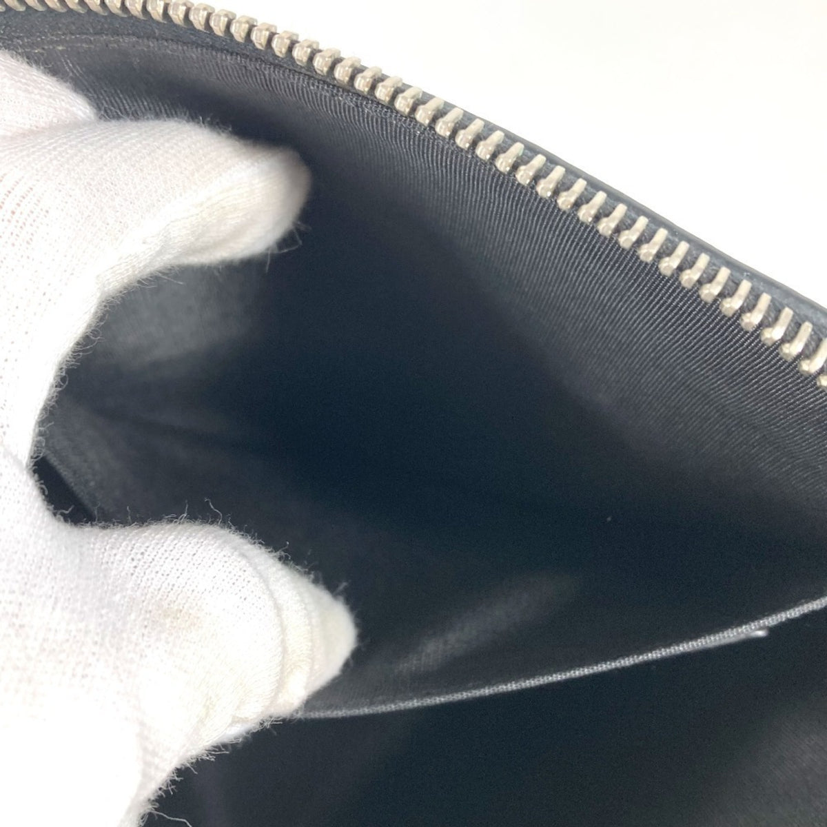 Christian Dior Black Leather Clutch Bag Handbag Pouch (Pre-Owned)