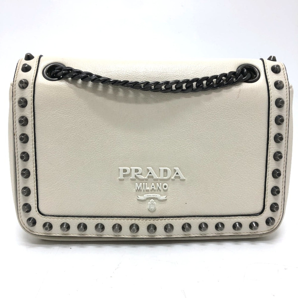 Prada White Leather Shoulder Bag (Pre-Owned)