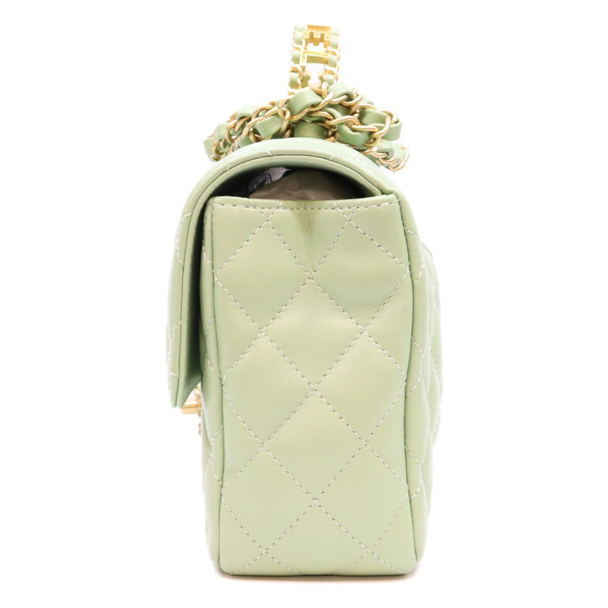 Chanel Green Leather Shoulder Bag (Pre-Owned)