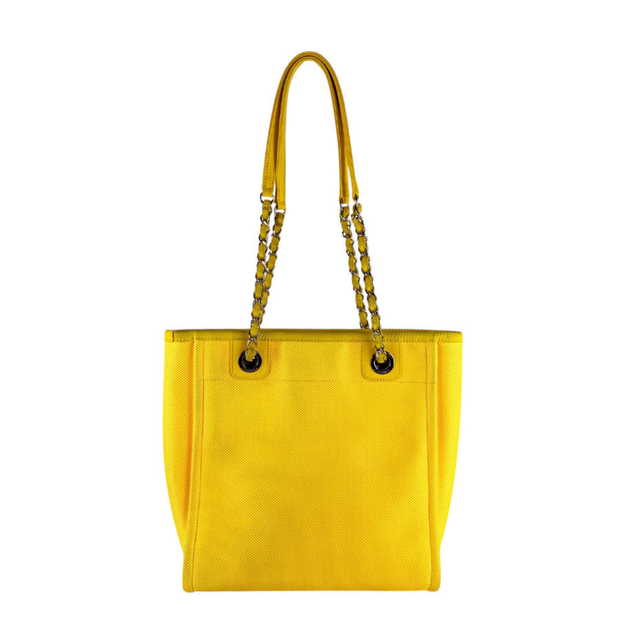 Chanel Pink Yellow Canvas Handbag (Pre-Owned)