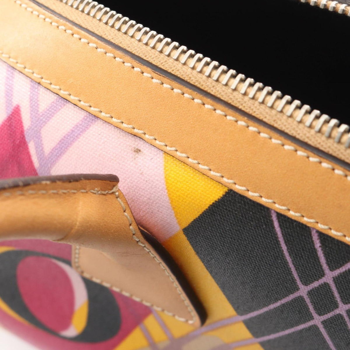 Christian Dior Brown Multi-Color Coated Canvas Leather Handbag (Pre-Owned)
