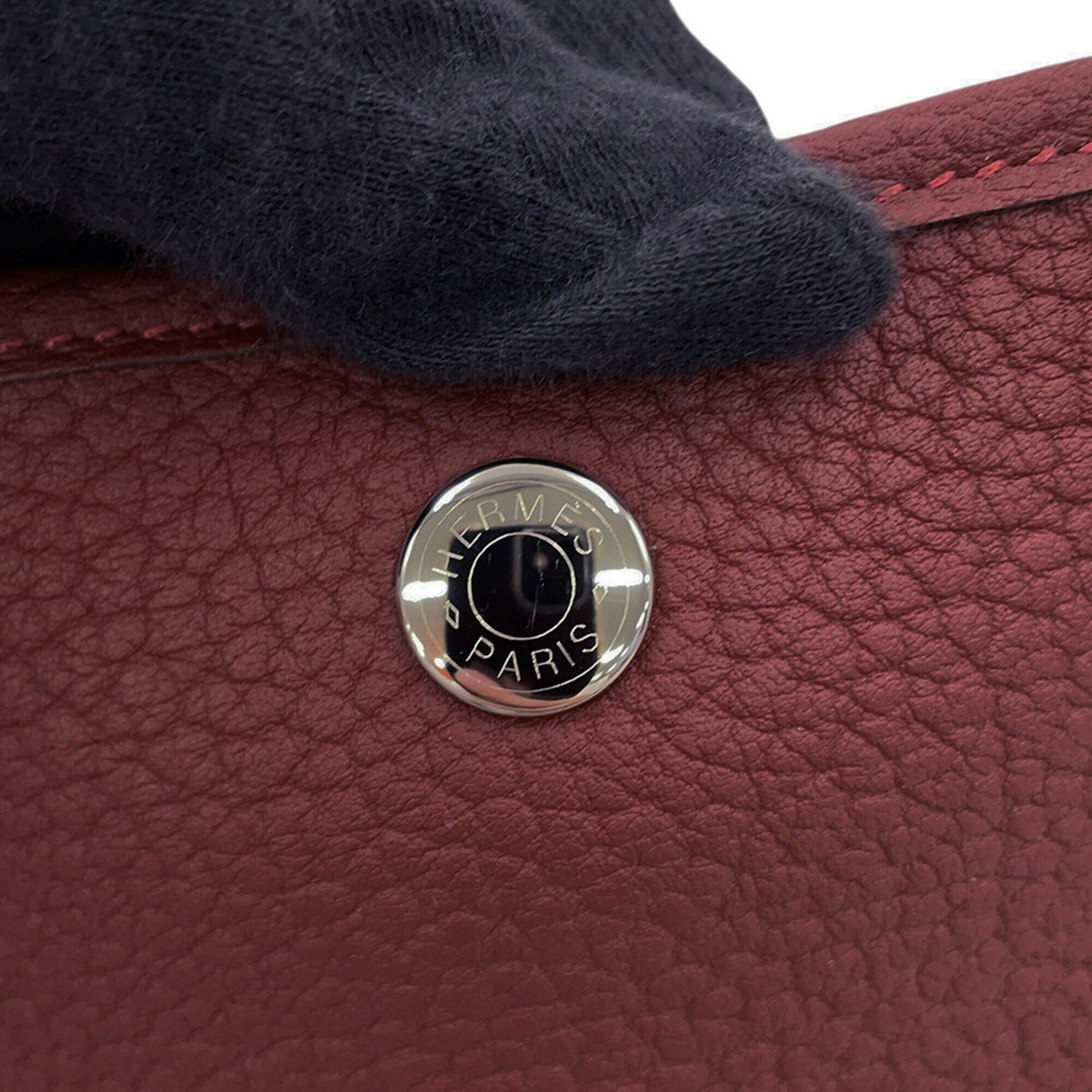 Hermes Rouge H Negonda Leather Handbag Tote Bag (Pre-Owned)