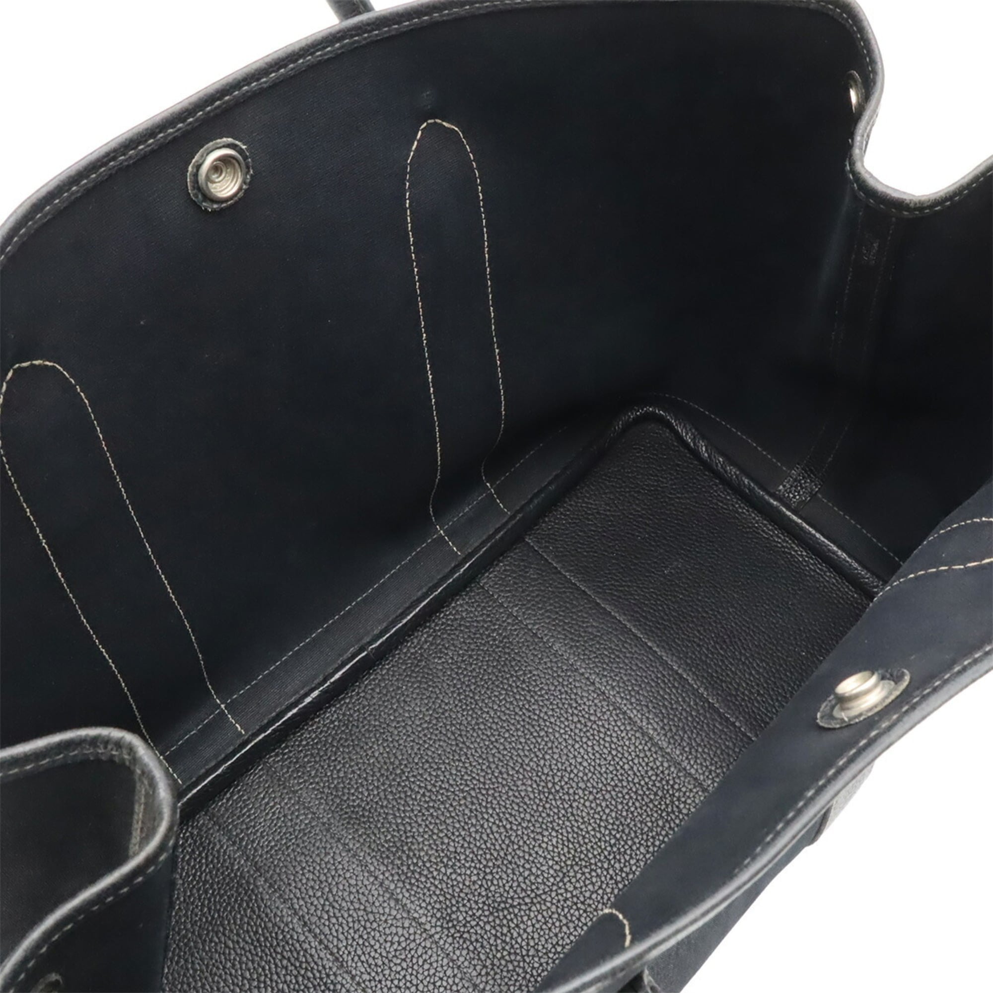 Hermes Black Toile Officier Handbag Shoulder Bag Tote Bag (Pre-Owned)