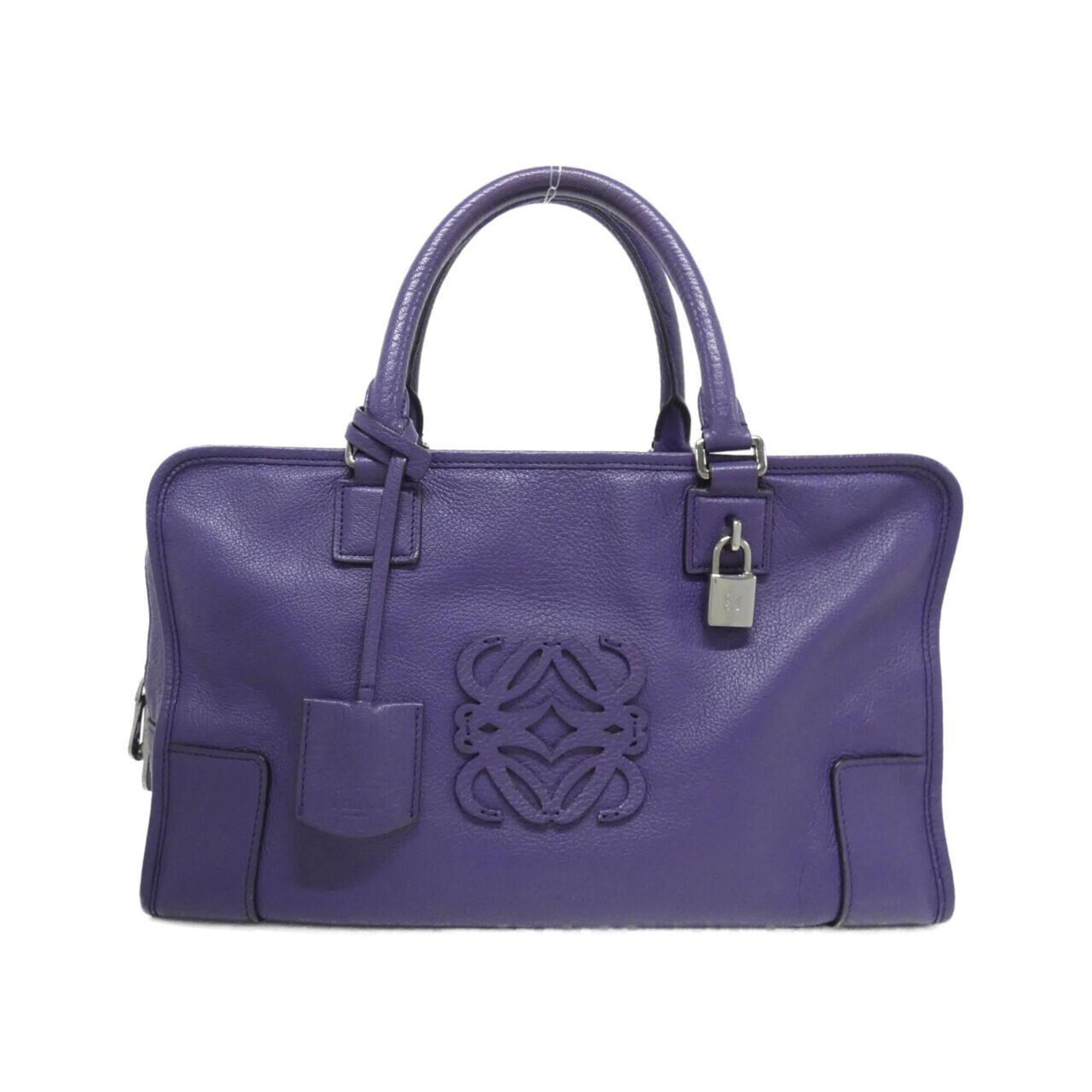 Loewe Purple Leather Handbag (Pre-Owned)