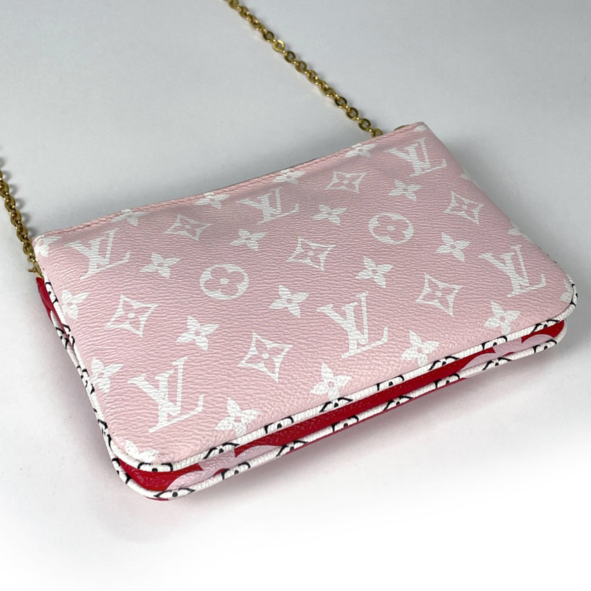 Louis Vuitton Pink Red Color Monogram Shoulder Bag (Pre-Owned)