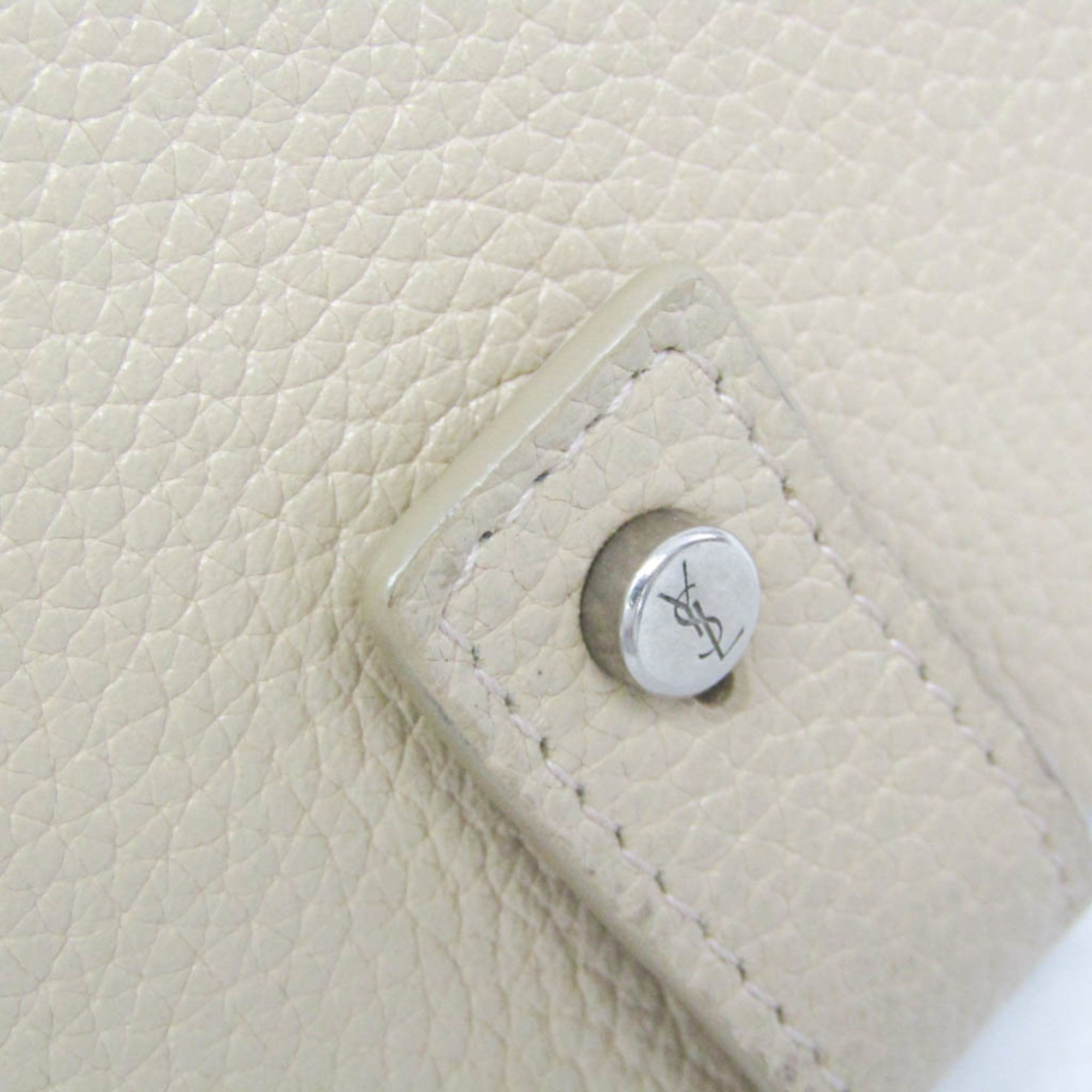 Saint Laurent Sac De Jour Souple Card Case Leather Beige Leather Wallets Accessory (Pre-Owned)