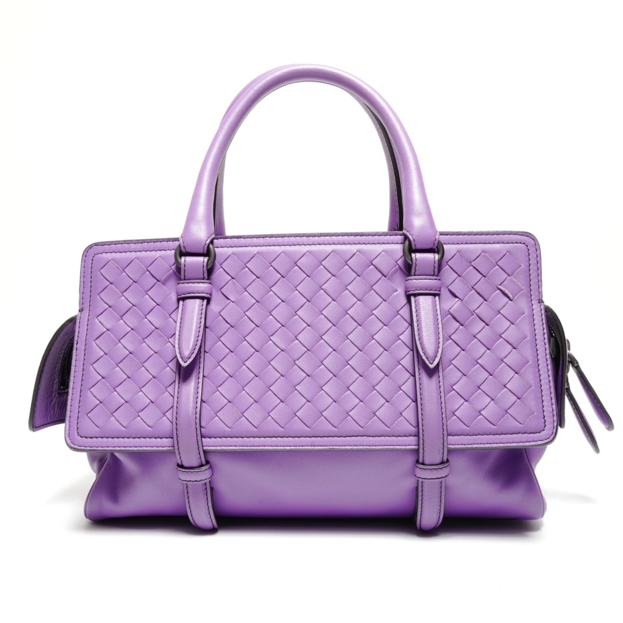 Bottega Veneta Intrecciato Purple Handbag (Pre-Owned)