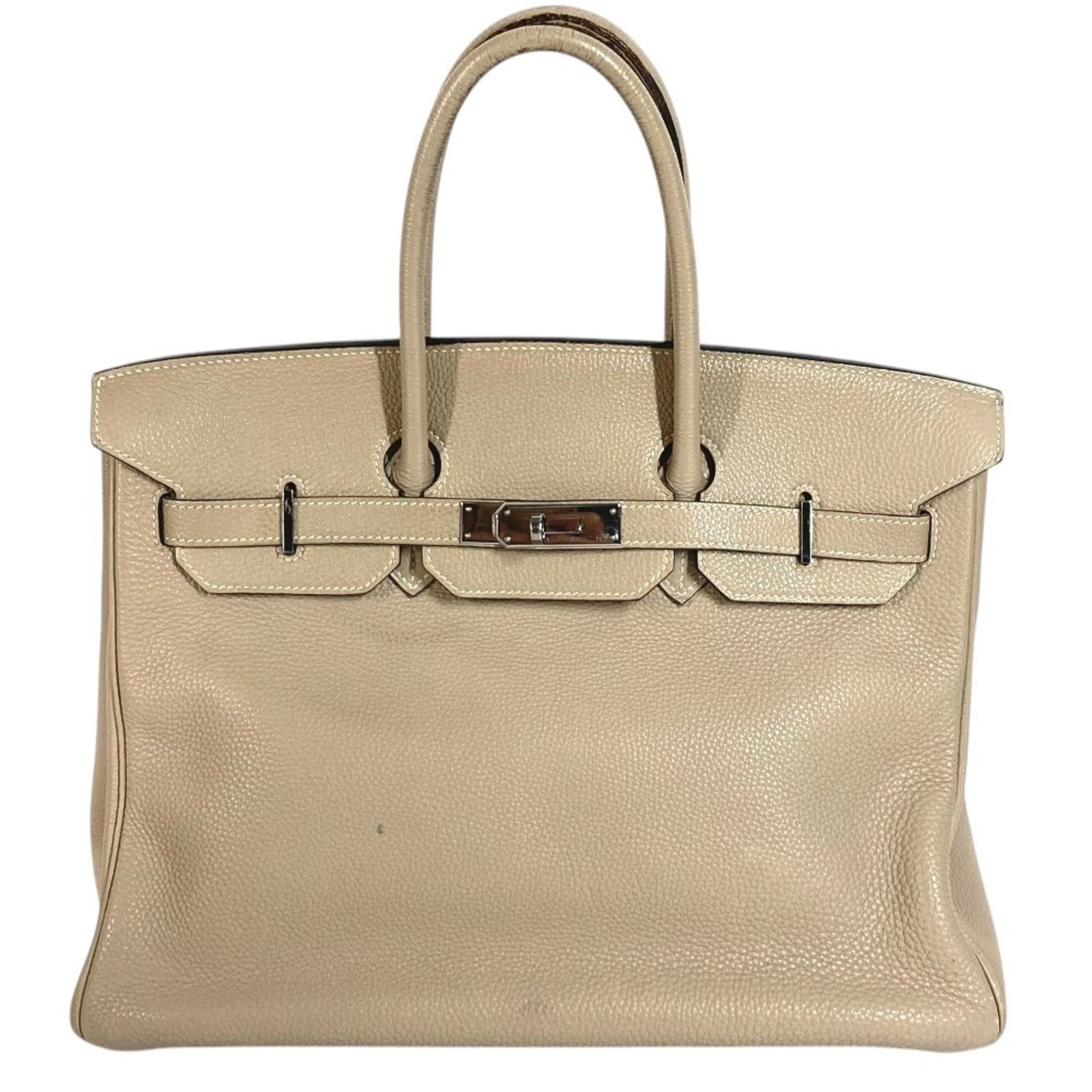 Hermes Beige Togo Leather Handbag Tote Bag (Pre-Owned)