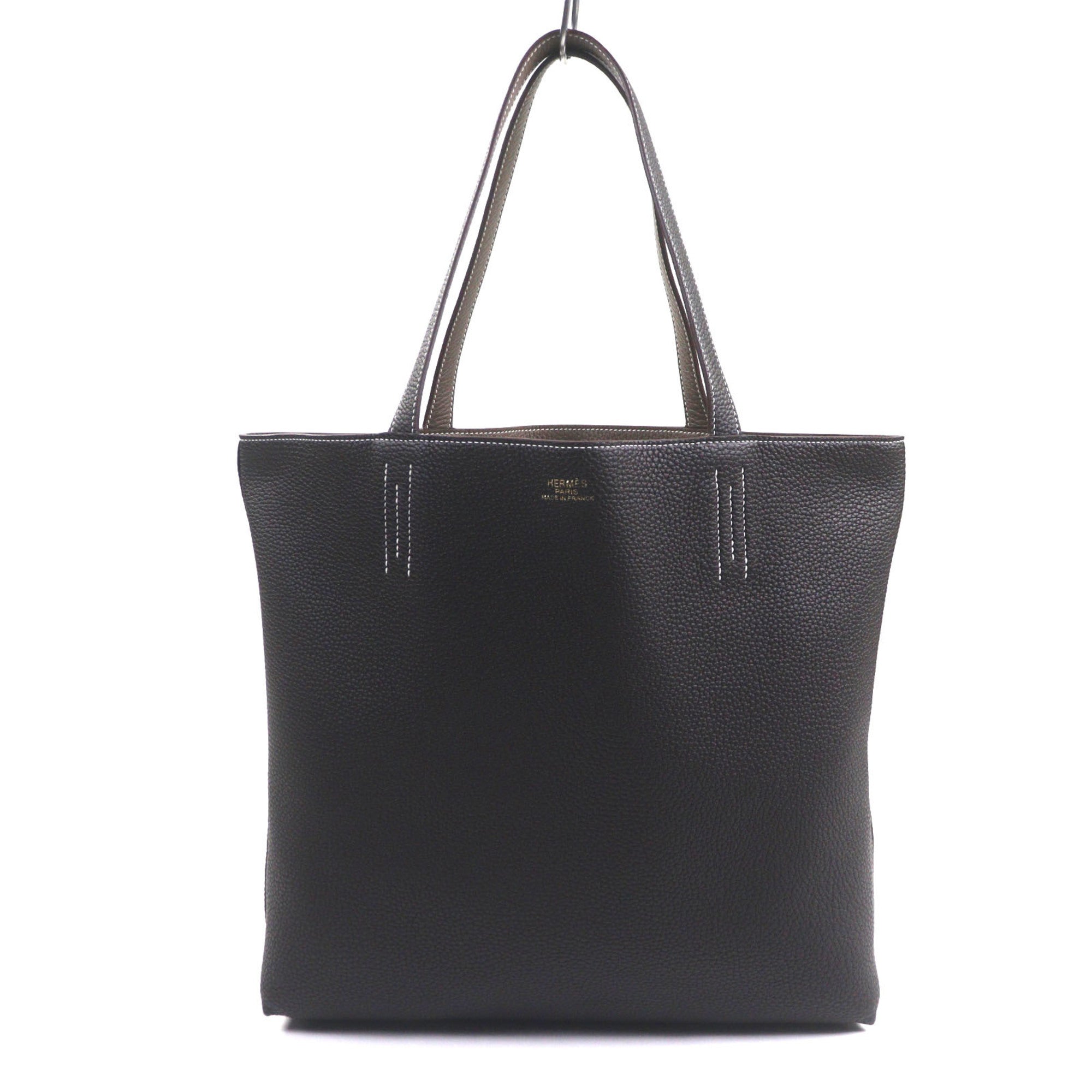 Hermes Ebene Etoupe Gray Taurillon Clemence Leather Tote Bag (Pre-Owned)