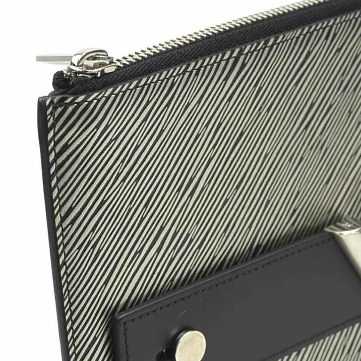 Louis Vuitton Black Silver Epi Leather Clutch Bag Pochette (Pre-Owned)