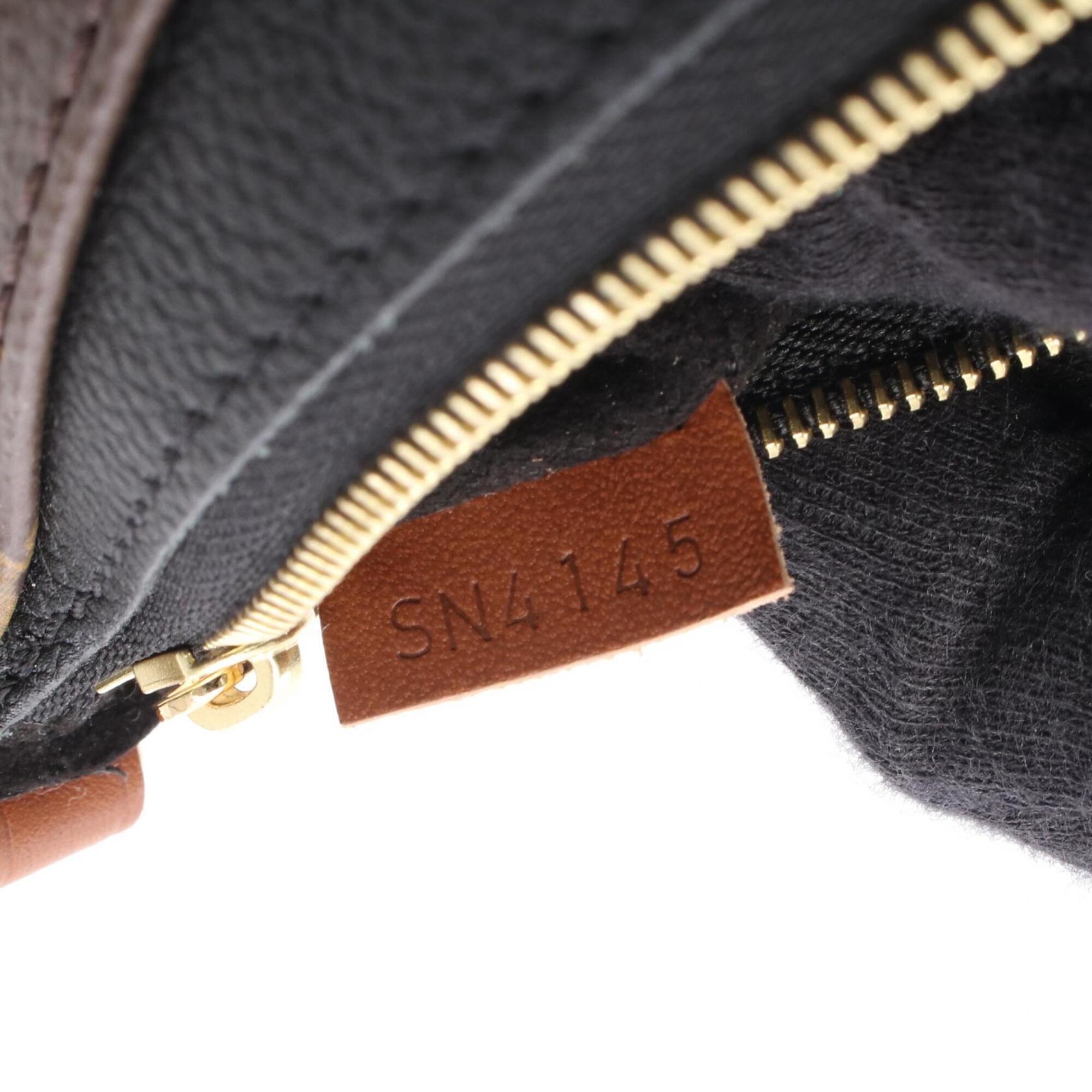 Louis Vuitton Black Brown Noir Coated Canvas Leather Handbag Shoulder Bag (Pre-Owned)