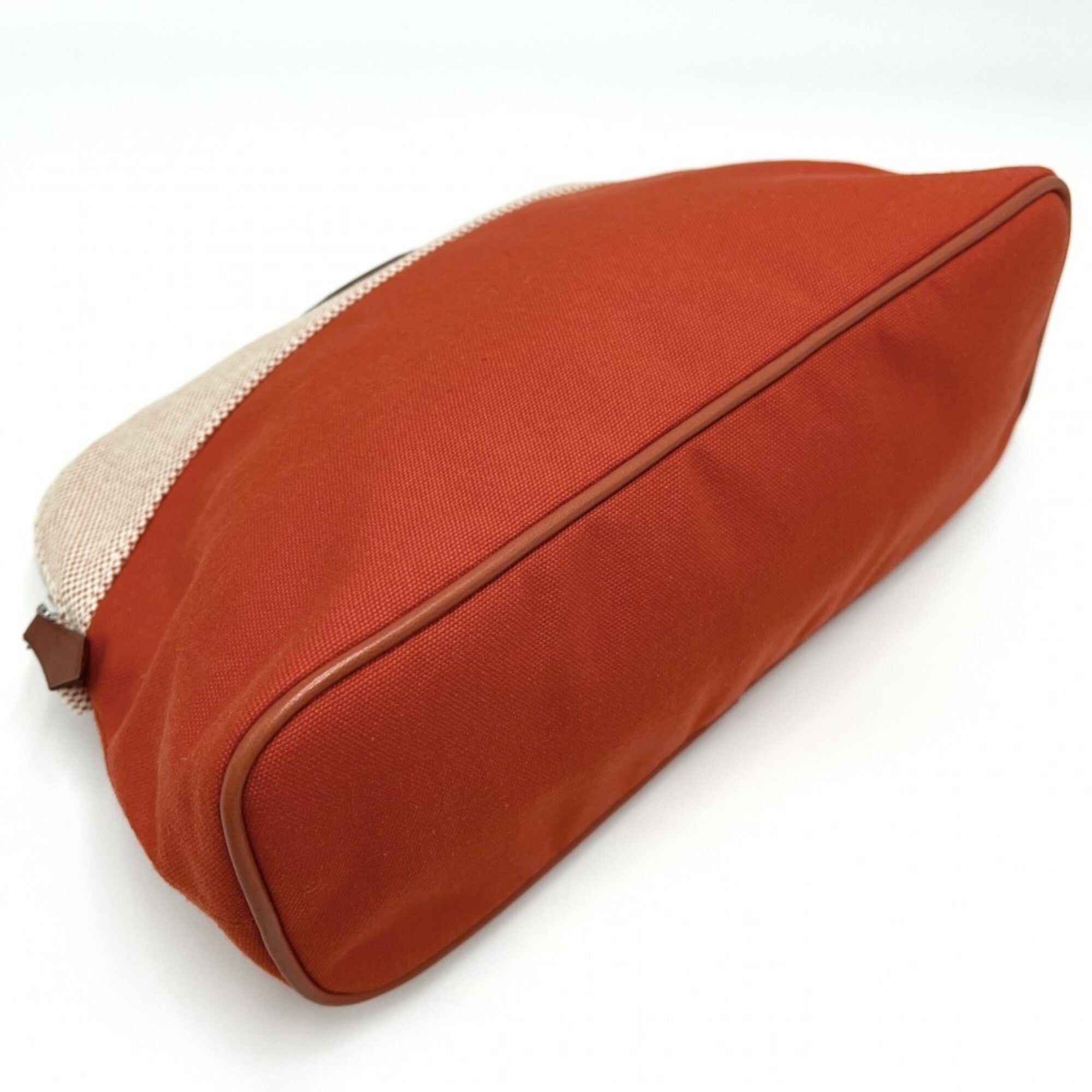 Hermes Beige Orange Cotton Pouch (Pre-Owned)