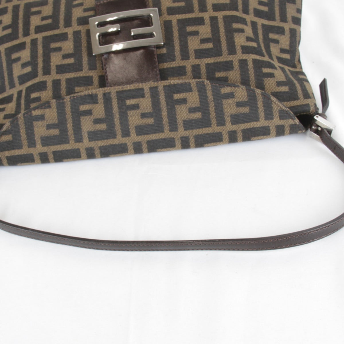 Fendi Brown Khaki Canvas Shoulder Bag (Pre-Owned)