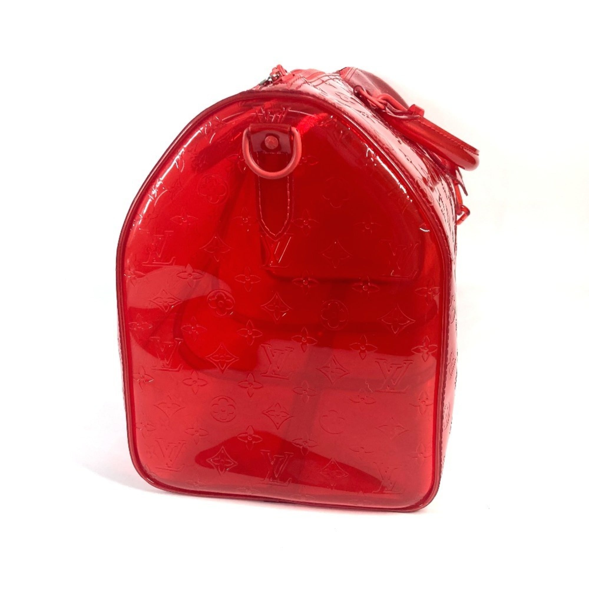Louis Vuitton Red Color Vinyl Boston Bag Handbag Shoulder Bag (Pre-Owned)