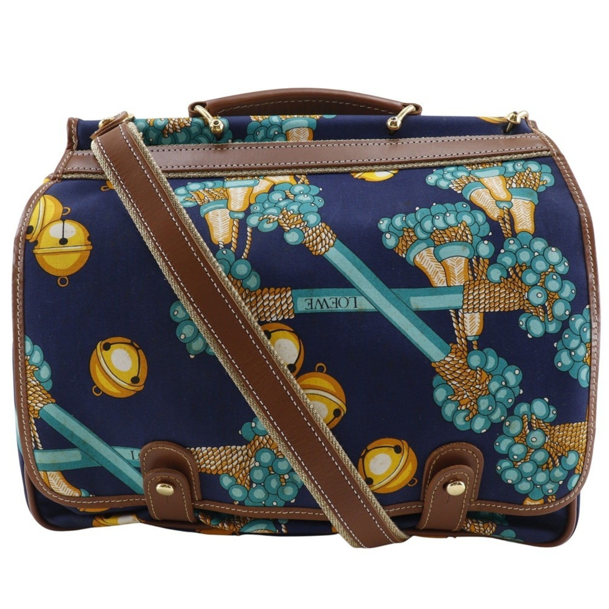 Loewe Navy Canvas Shoulder Bag (Pre-Owned)