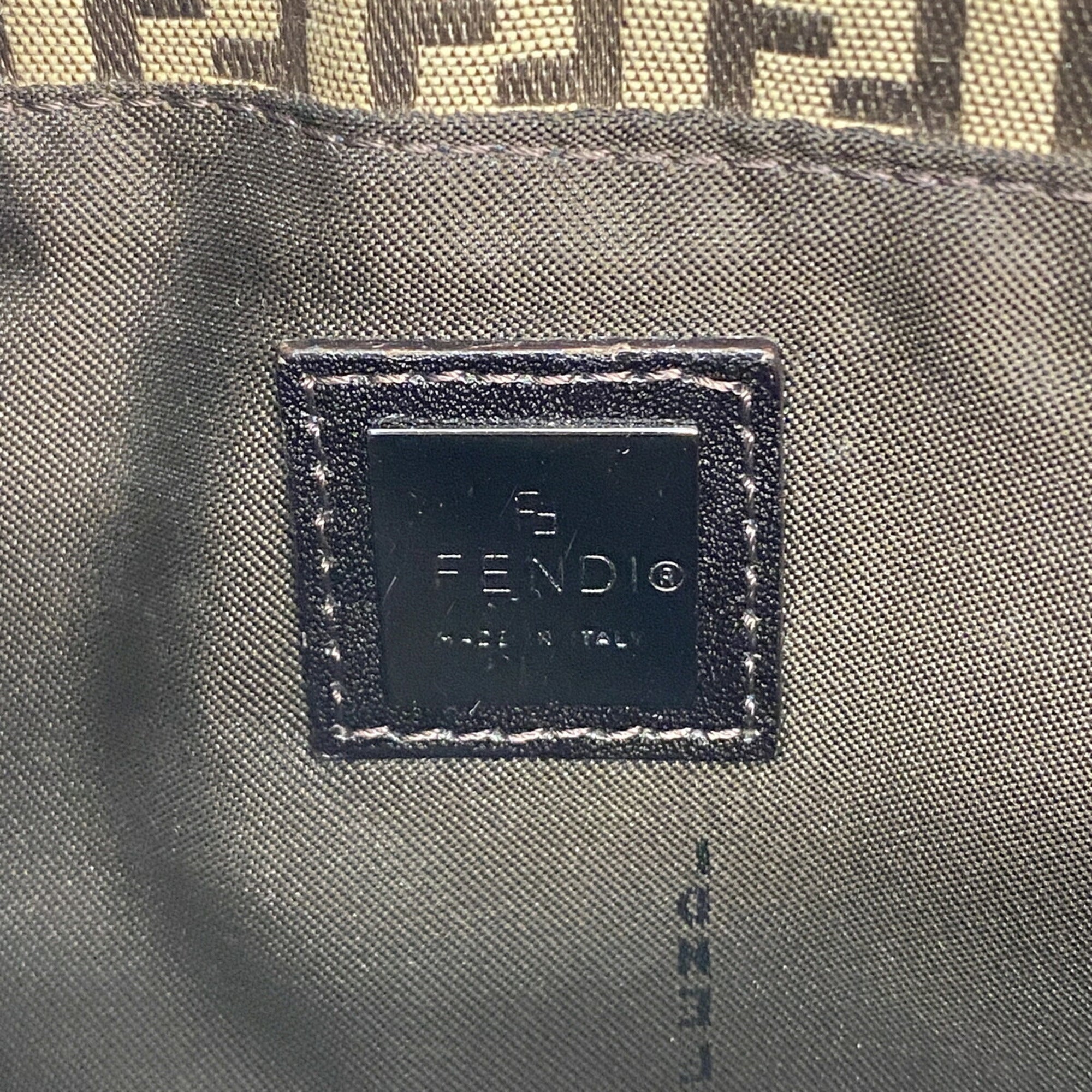 Fendi Brown Nylon Canvas Shoulder Bag (Pre-Owned)