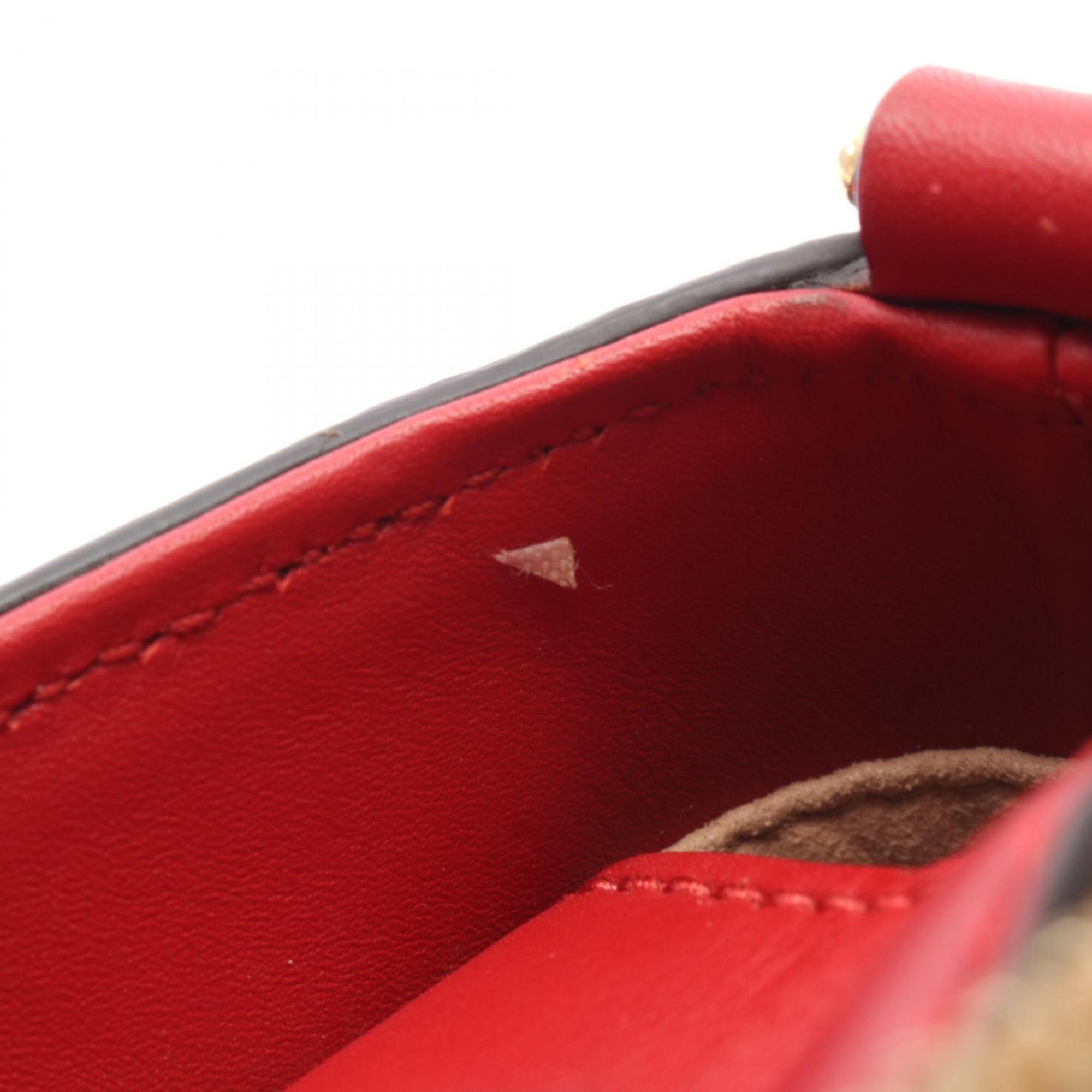 Gucci Beige Navy Red Color Gg Supreme Leather Handbag (Pre-Owned)