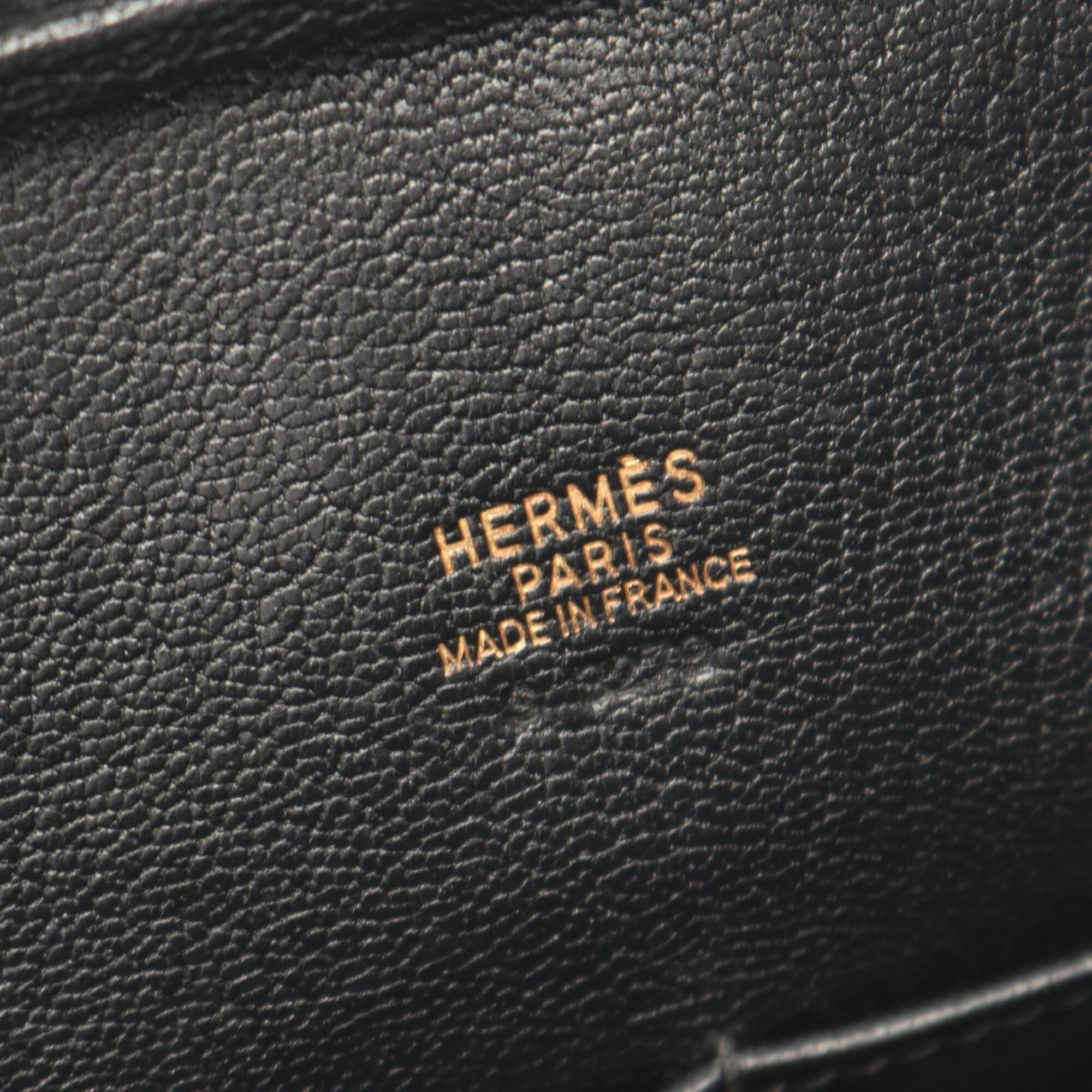 Hermes Black Leather Handbag (Pre-Owned)