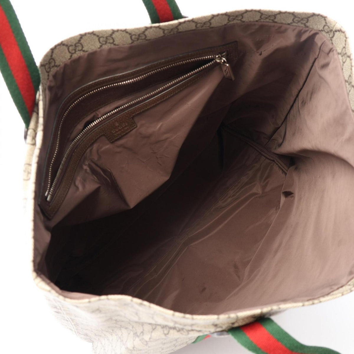 Gucci Beige Brown Multi-Color Gg Supreme Leather Handbag Tote Bag (Pre-Owned)