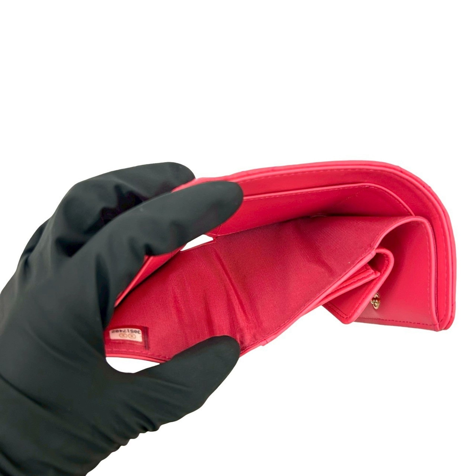 Chanel Pink Leather Wallet (Tri-Fold) (Pre-Owned)