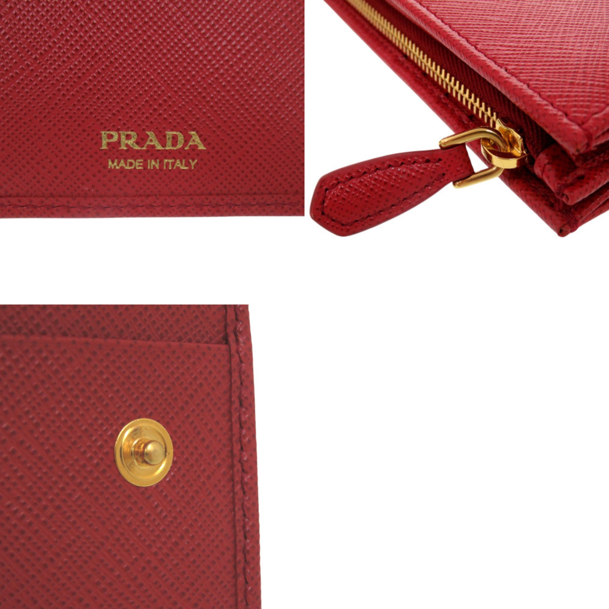 Prada Fuoco Red Color Saffiano Wallet (Bi-Fold) (Pre-Owned)