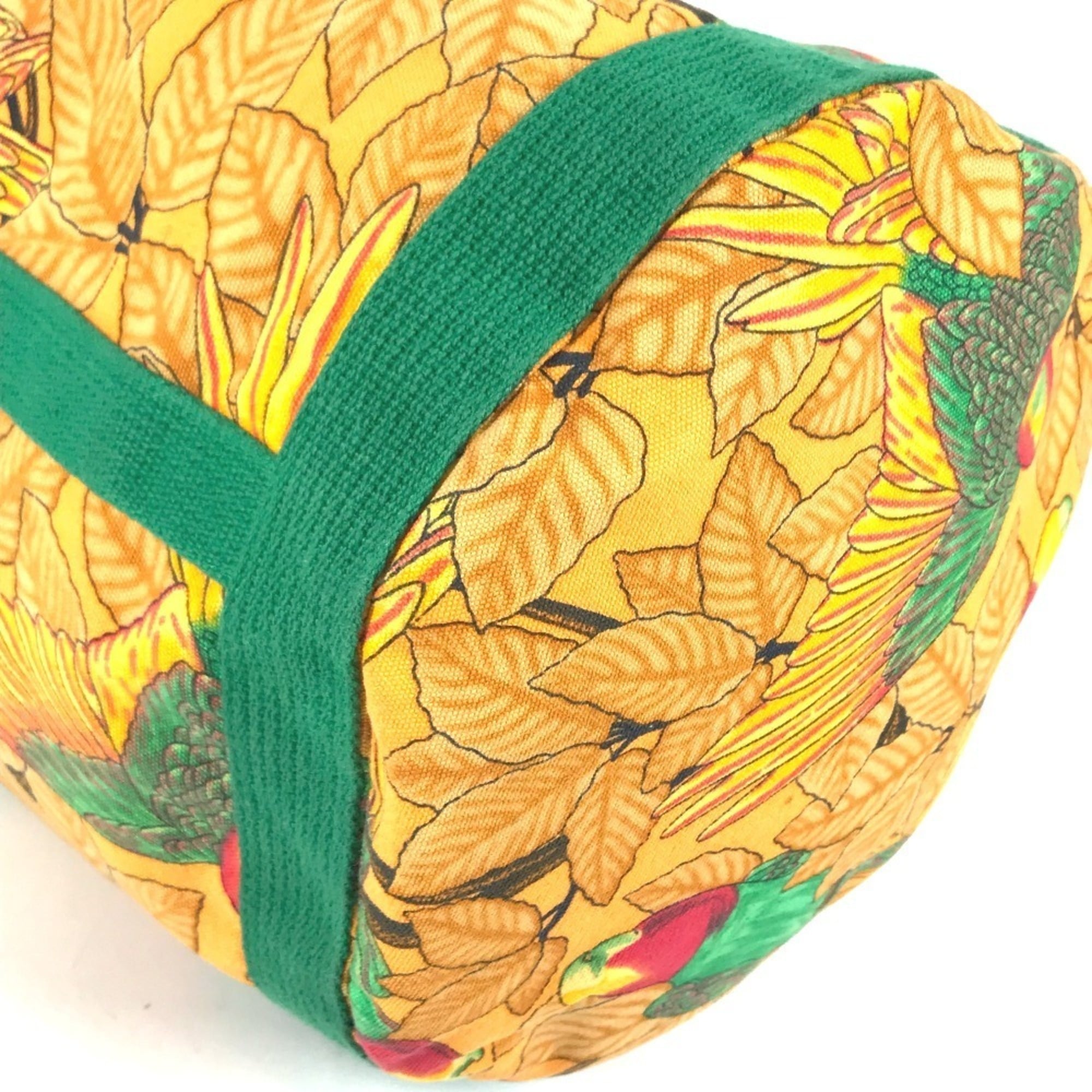 Hermes Green Yellow Cotton Shoulder Bag (Pre-Owned)