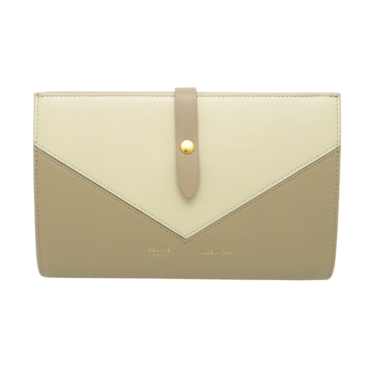 Celine Beige Leather Long Wallet (Bi-Fold) (Pre-Owned)