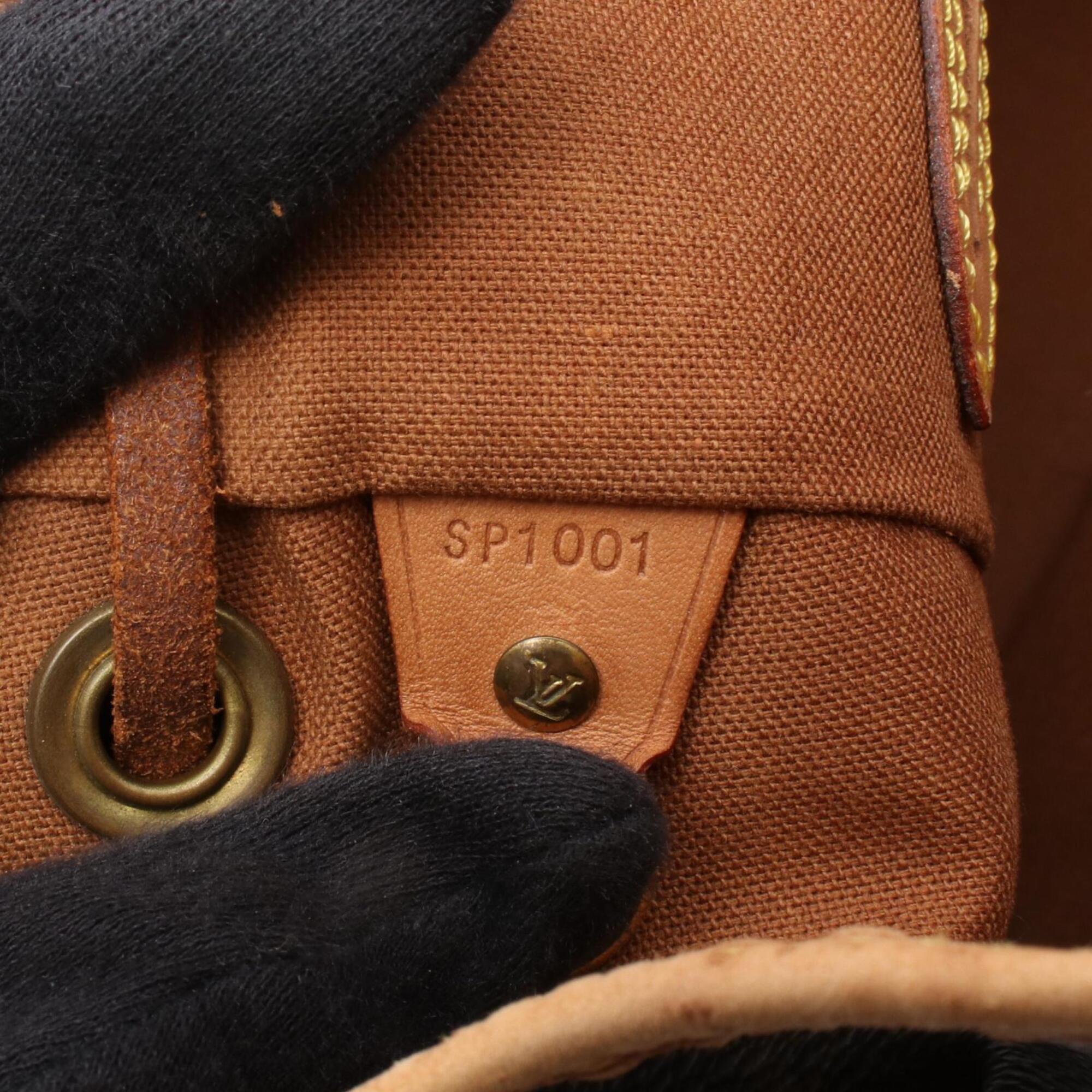 Louis Vuitton Brown Coated Canvas Leather Backpack Handbag (Pre-Owned)
