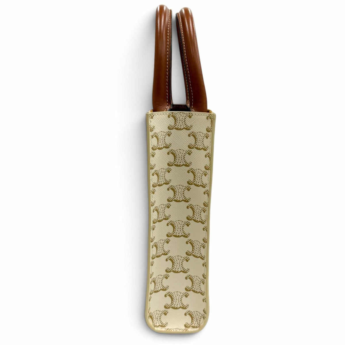 Celine Brown Ivory Coated Canvas Leather Shoulder Bag (Pre-Owned)