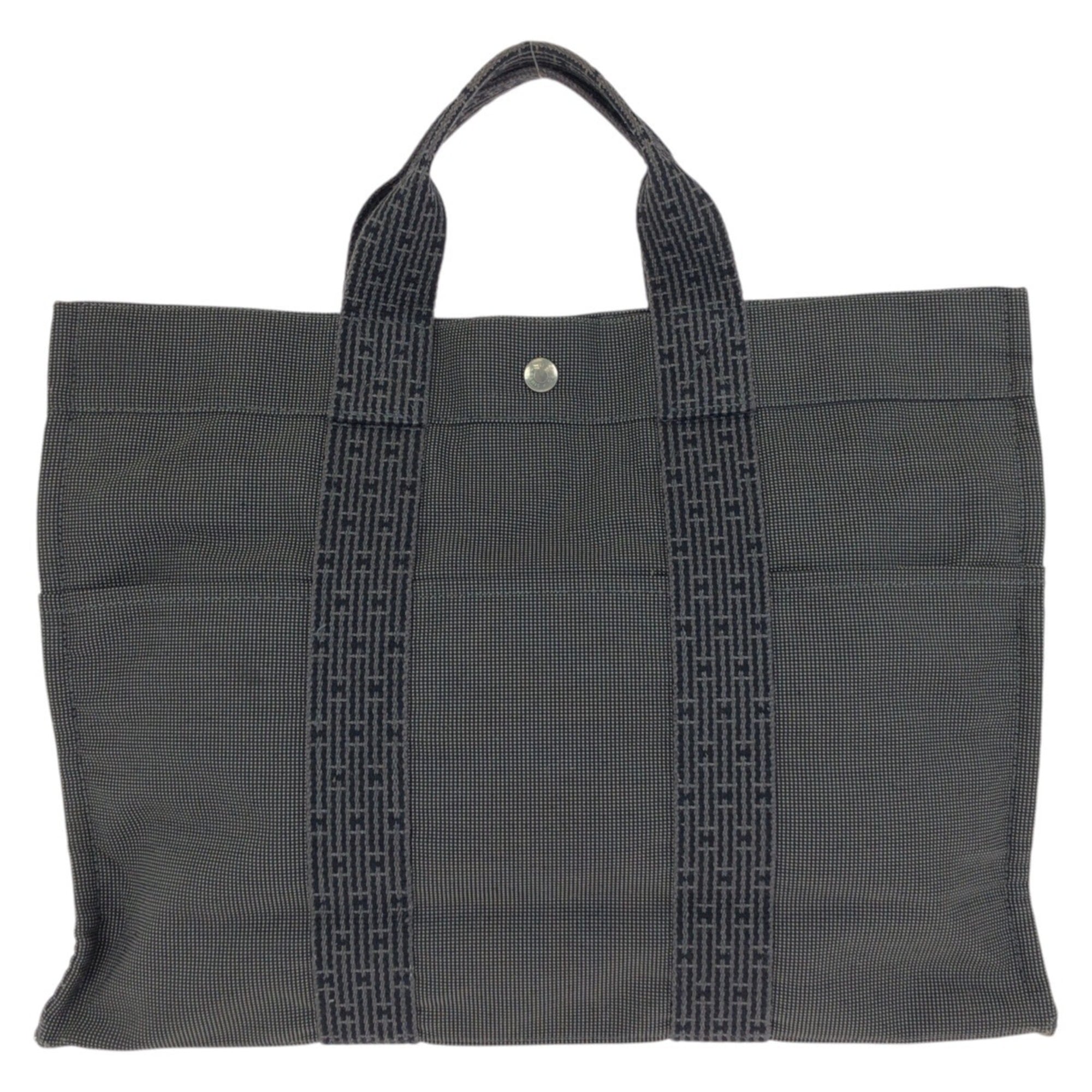 Hermes Gray Polyamide Polyester Handbag Tote Bag (Pre-Owned)