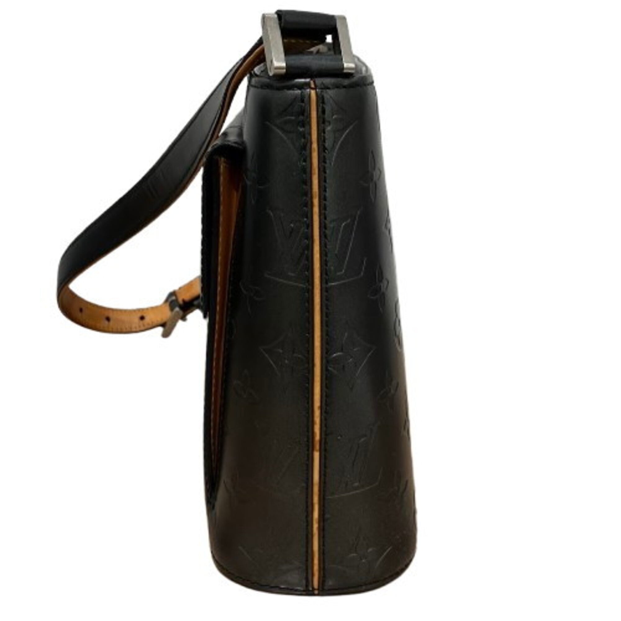 Louis Vuitton Black Leather Shoulder Bag (Pre-Owned)