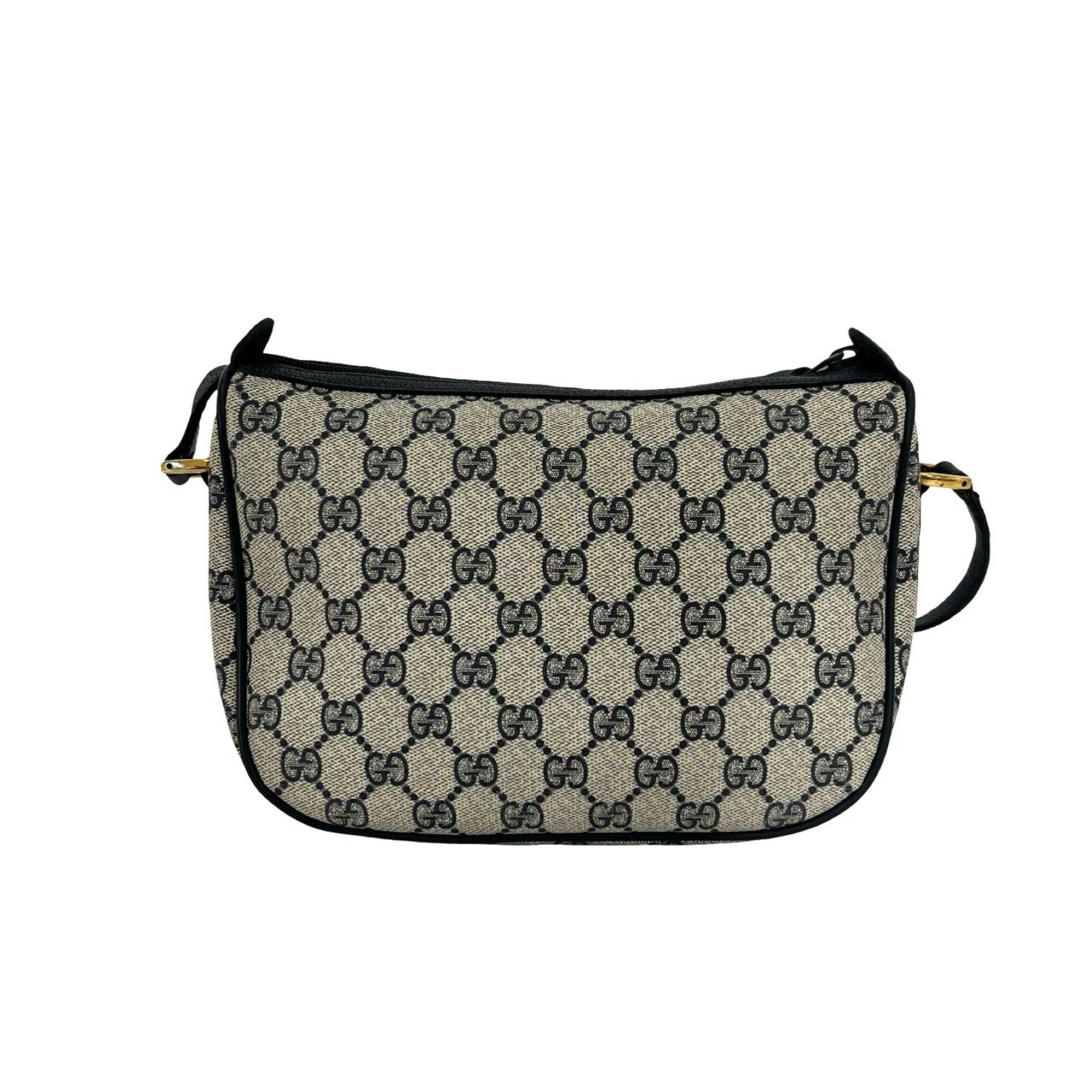 Gucci Navy Red Color Leather Pvc Pochette Shoulder Bag (Pre-Owned)
