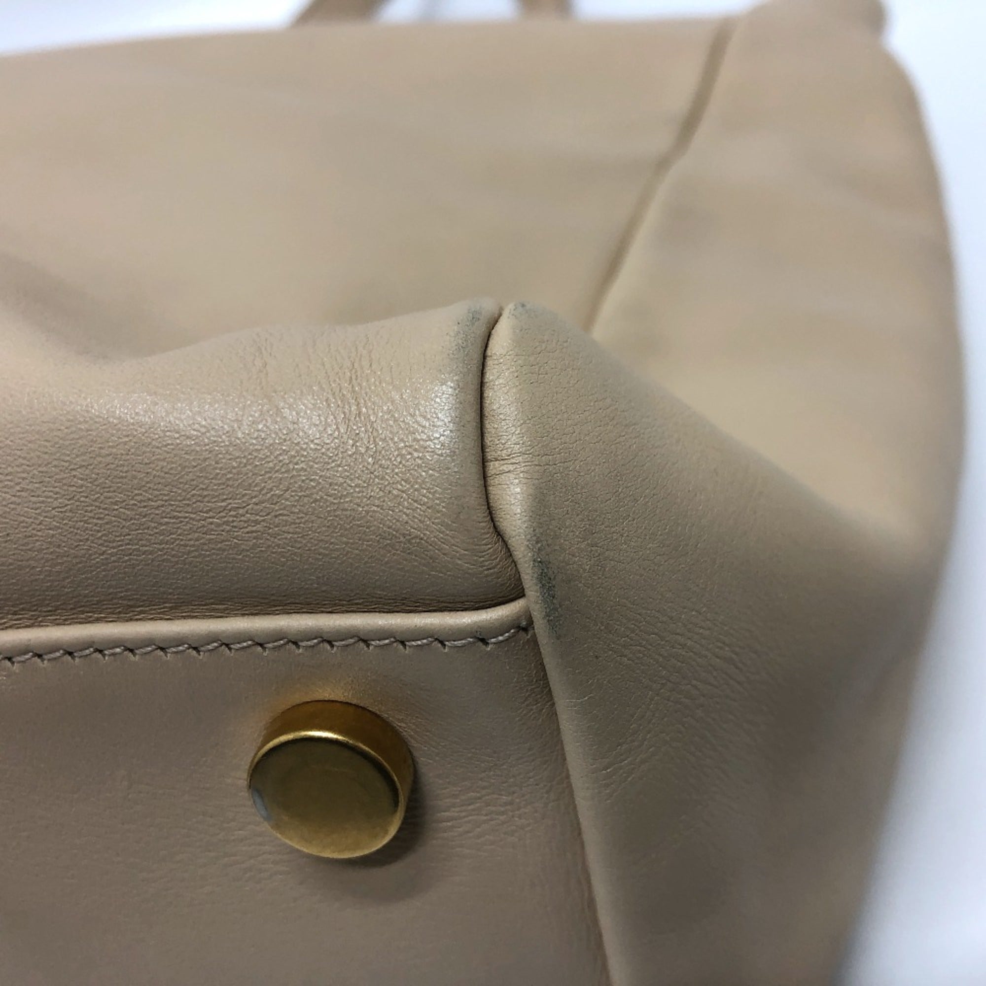 Saint Laurent Beige Leather Tote Bag (Pre-Owned)