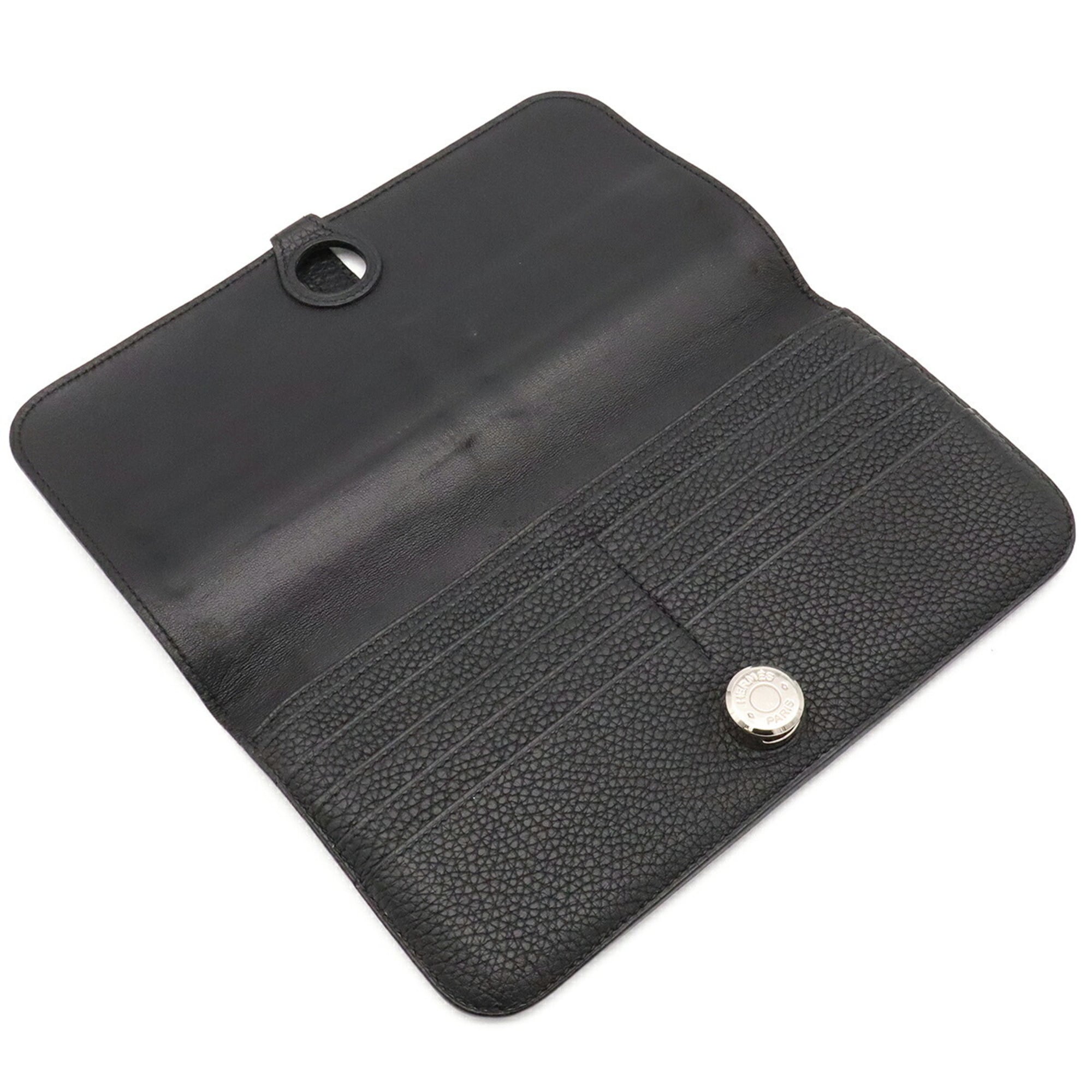 Hermes Black Togo Leather Long Wallet (Bi-Fold) (Pre-Owned)